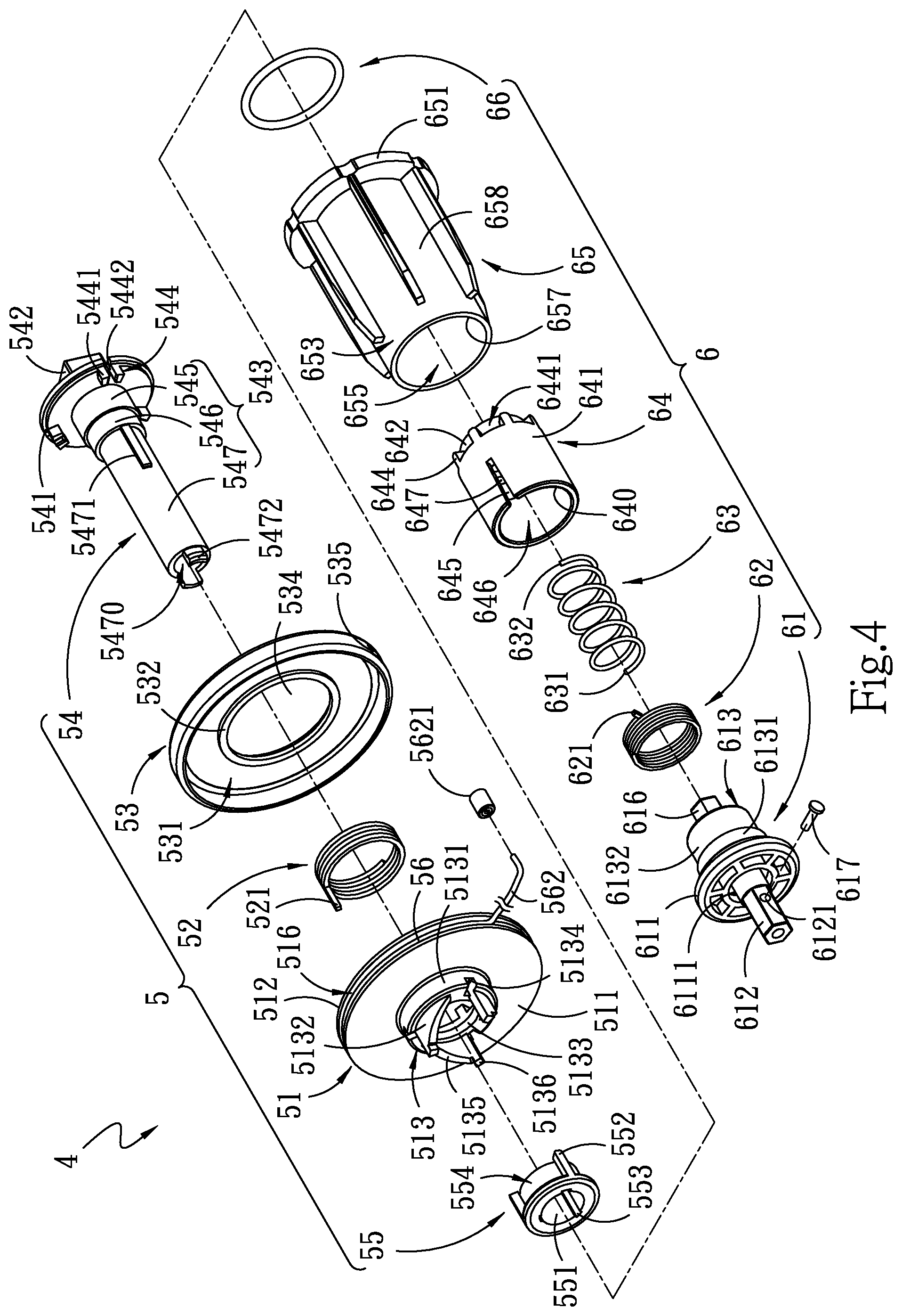 Patent US12320196 Figure 4 – Roll-up control device for roller shade