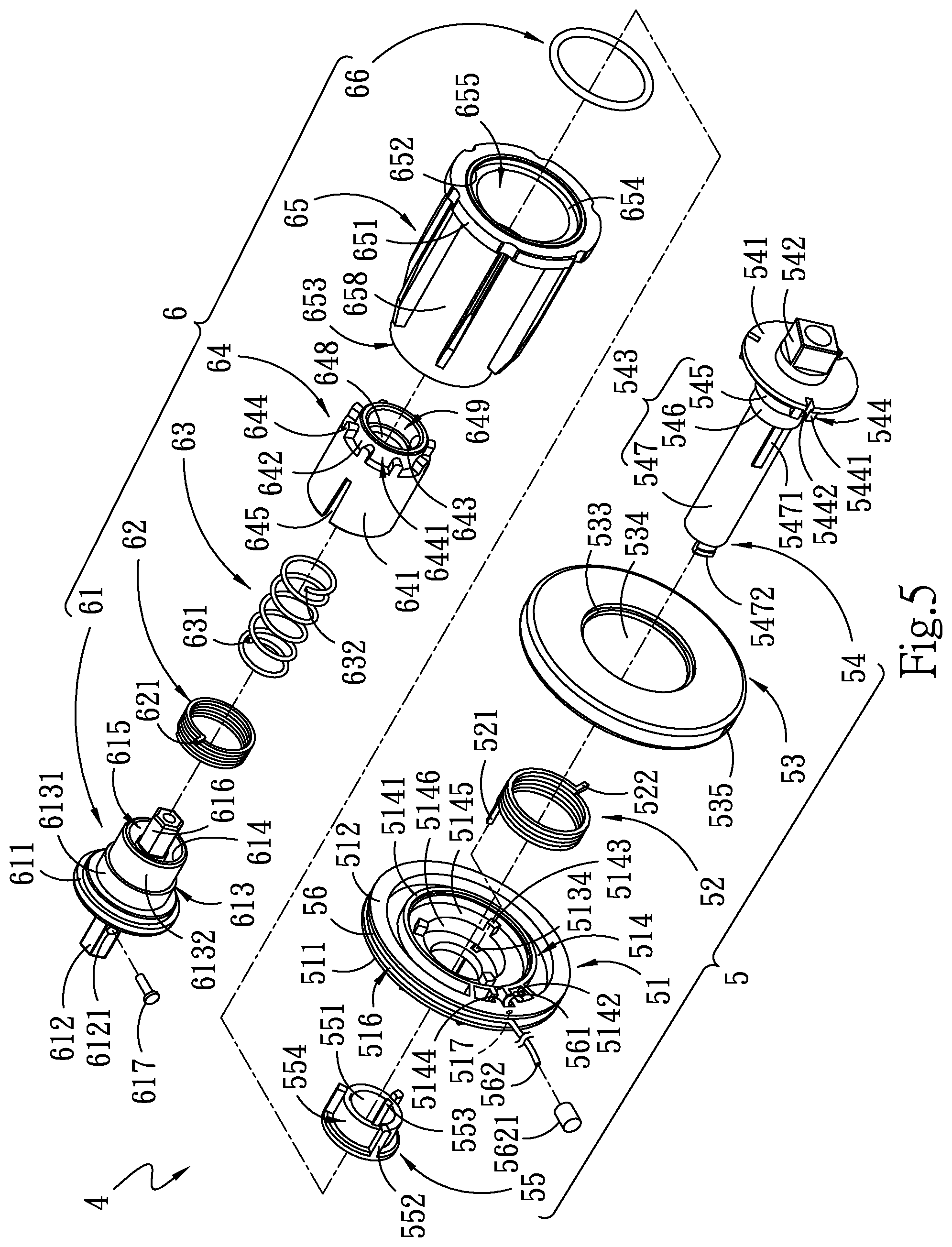 Patent US12320196 Figure 5 – Roll-up control device for roller shade