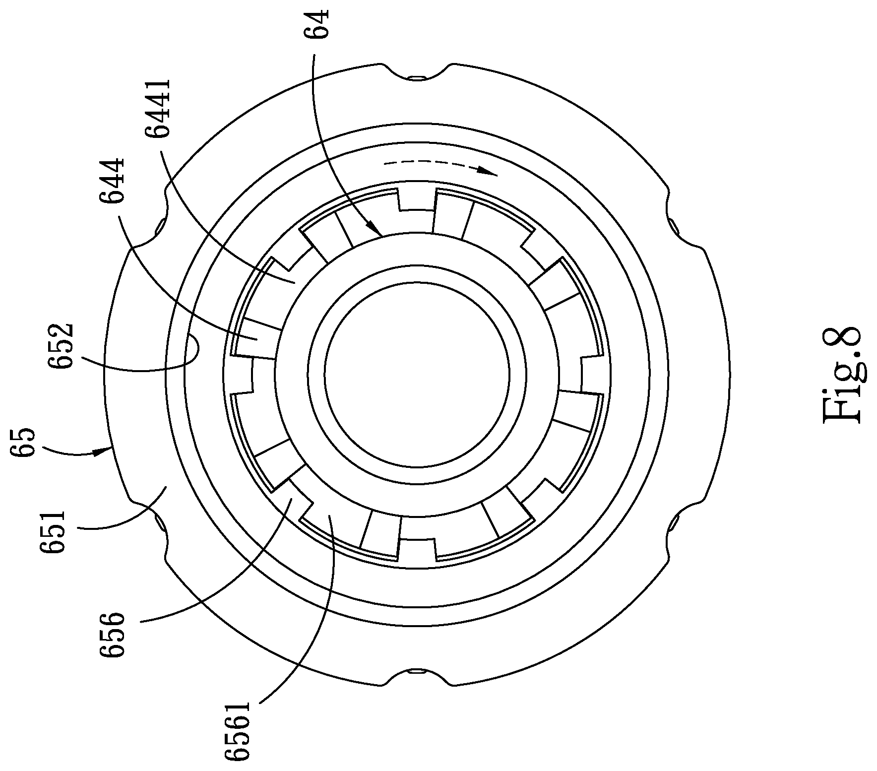 Patent US12320196 Figure 8 – Roll-up control device for roller shade