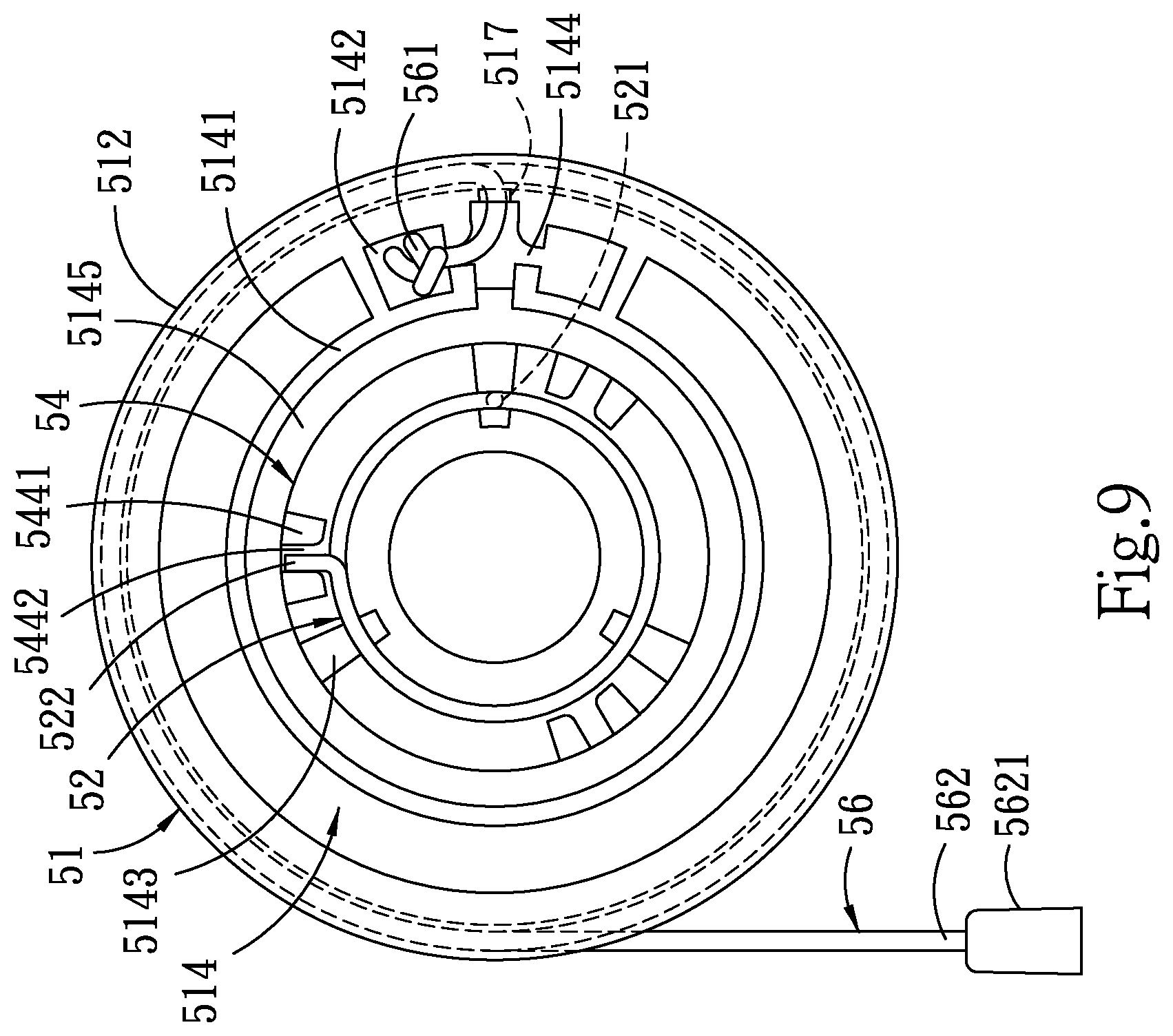Patent US12320196 Figure 9 – Roll-up control device for roller shade