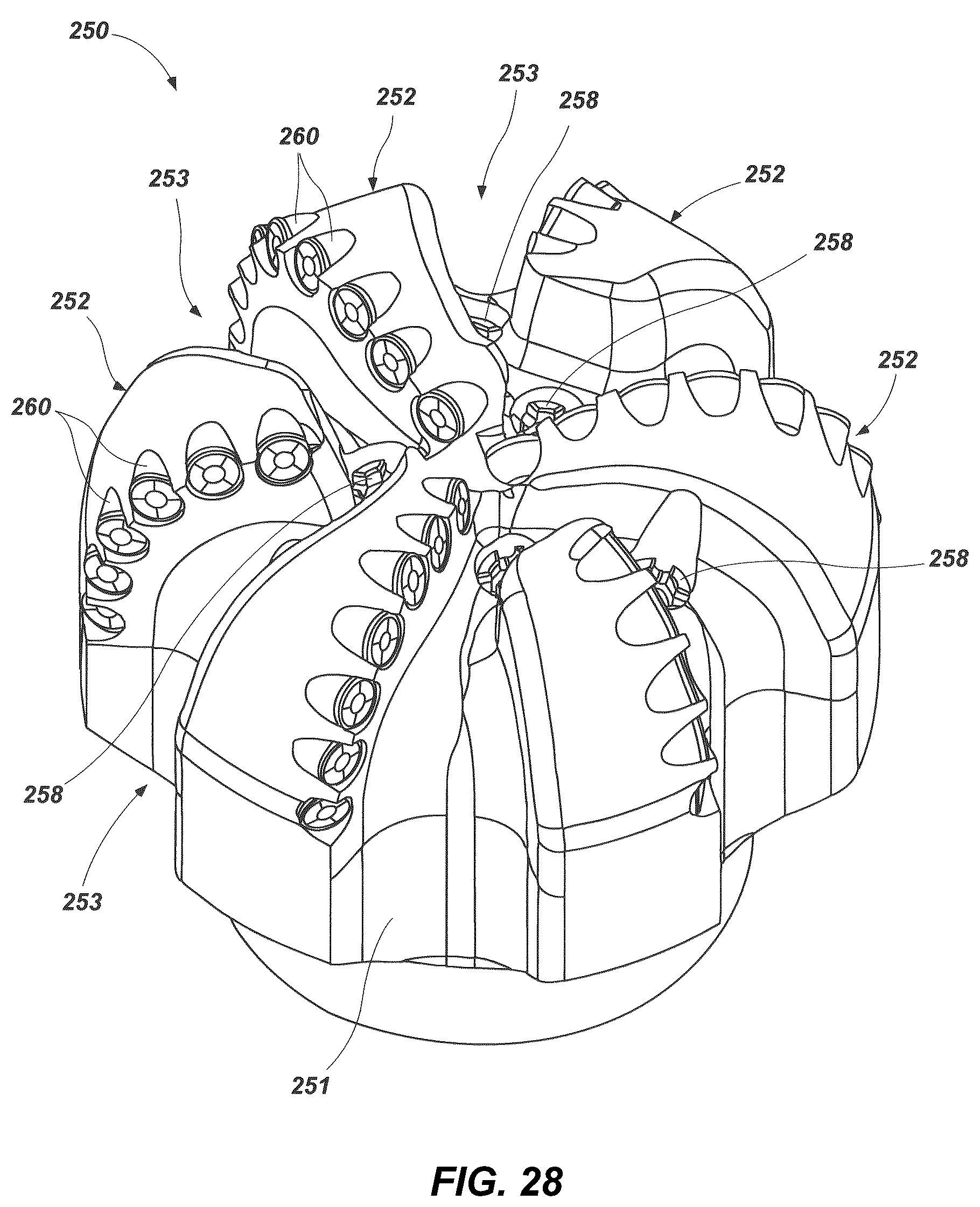 Patent US12320199 Figure 14 – Cutting elements and geometries for reduced vibrations, earth-boring tools, and related methods