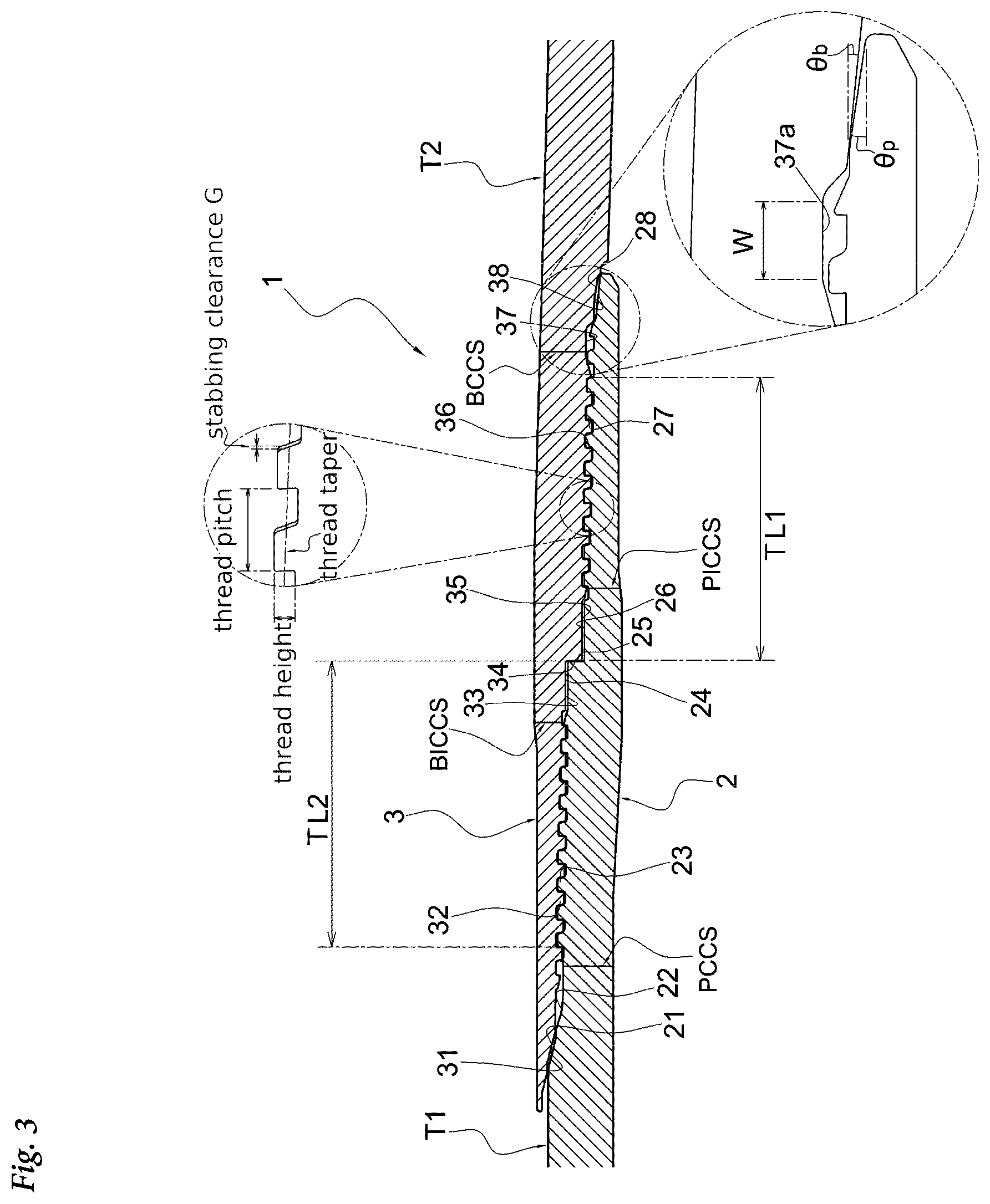 Patent US12320206 Figure 3 – Threaded connection for pipe