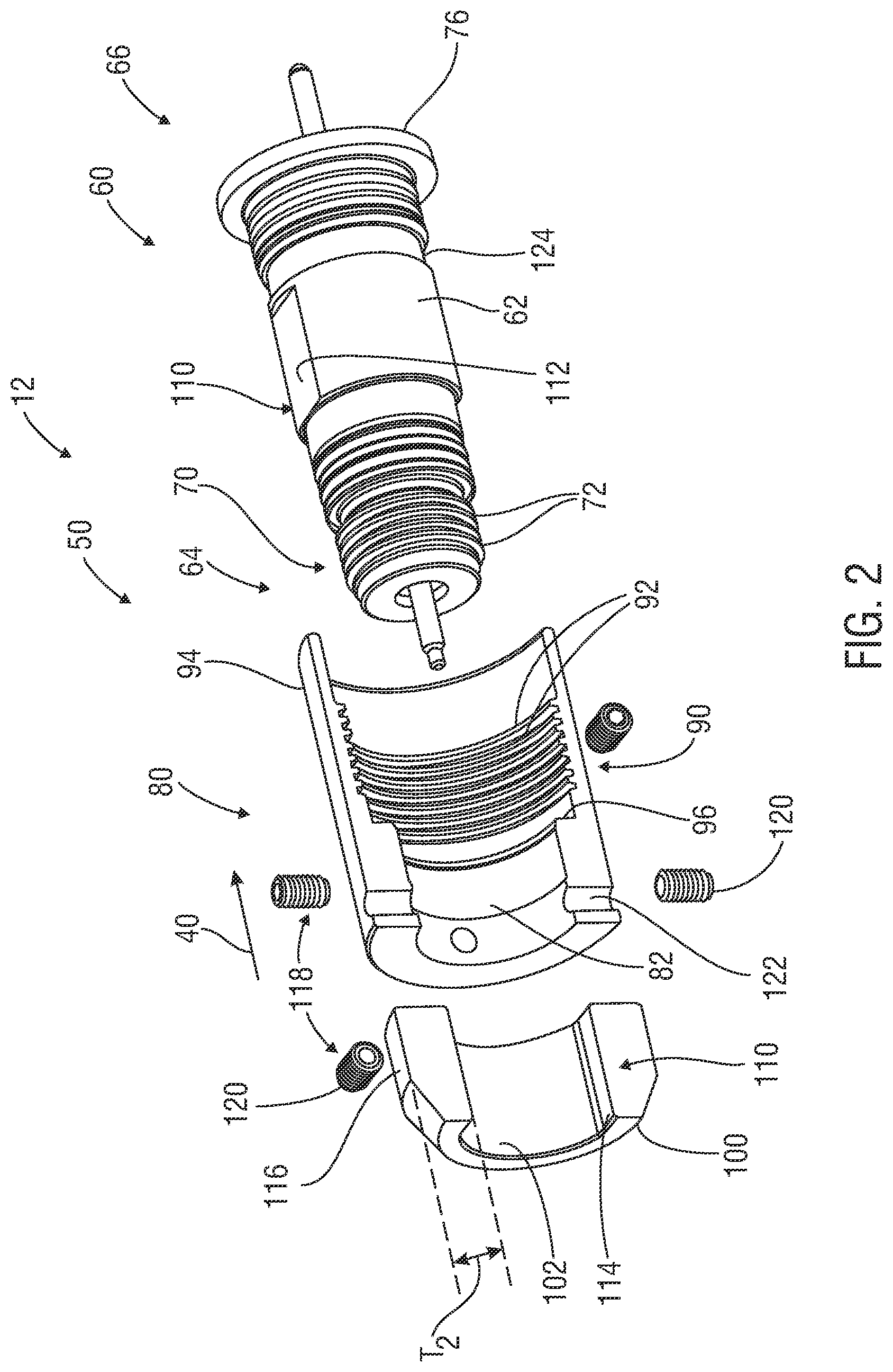 Patent US12320211 Figure 2 – Systems and apparatus for orienting one or more tools in a tool string and methods of manufacture, assembly and use thereof