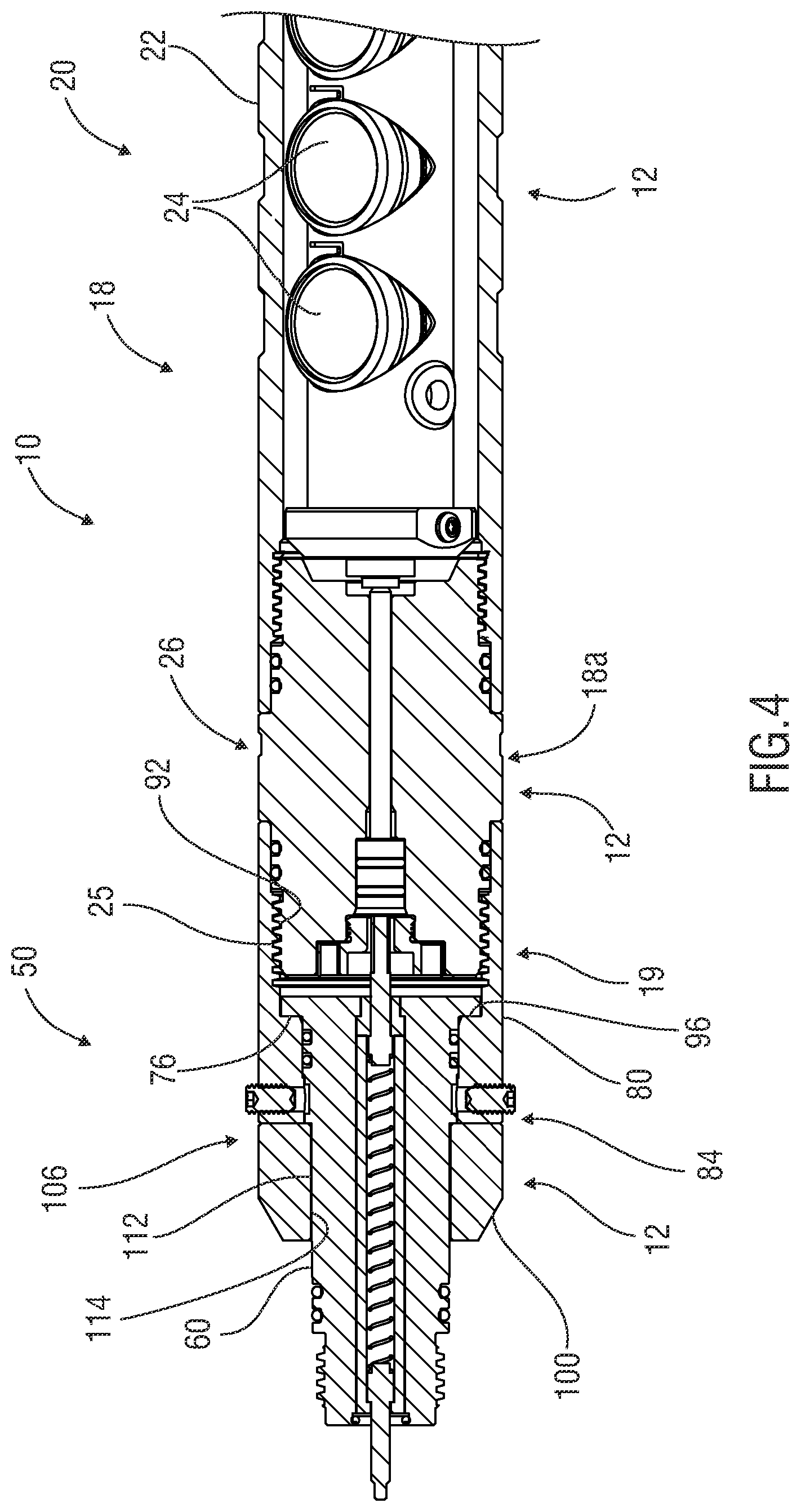 Patent US12320211 Figure 4 – Systems and apparatus for orienting one or more tools in a tool string and methods of manufacture, assembly and use thereof