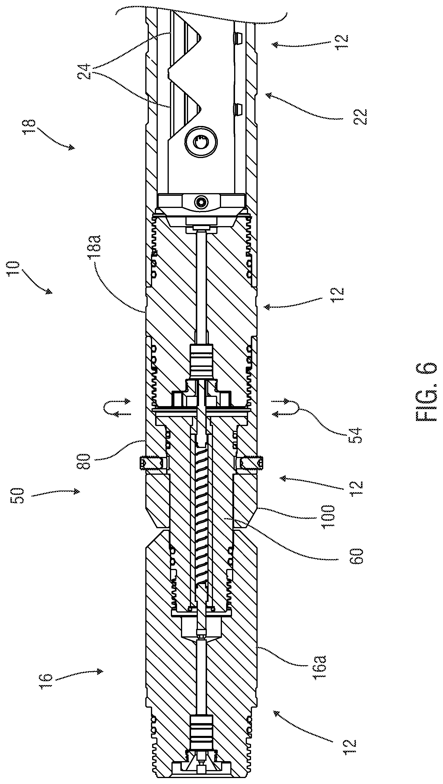 Patent US12320211 Figure 6 – Systems and apparatus for orienting one or more tools in a tool string and methods of manufacture, assembly and use thereof