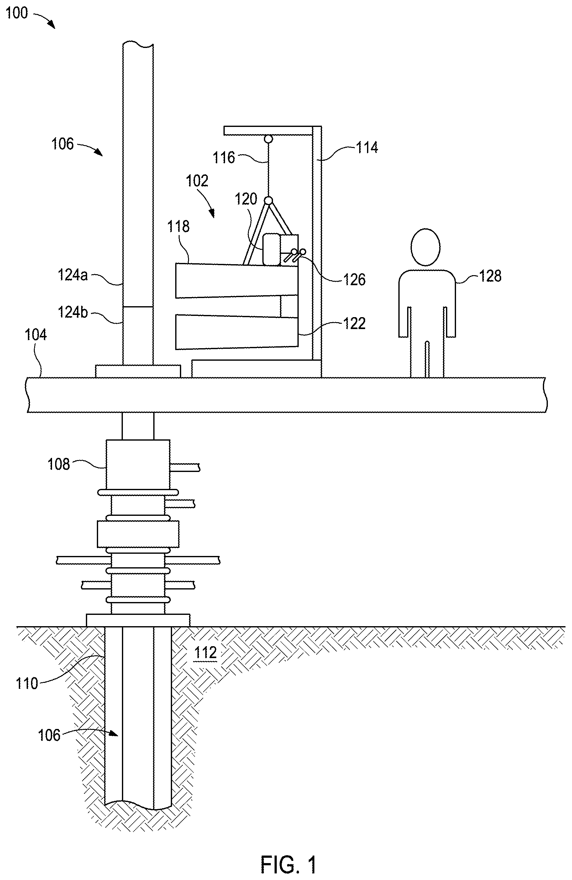 Patent US12320213 Figure 1 – Electronic limit barrier for hydraulic power tongs