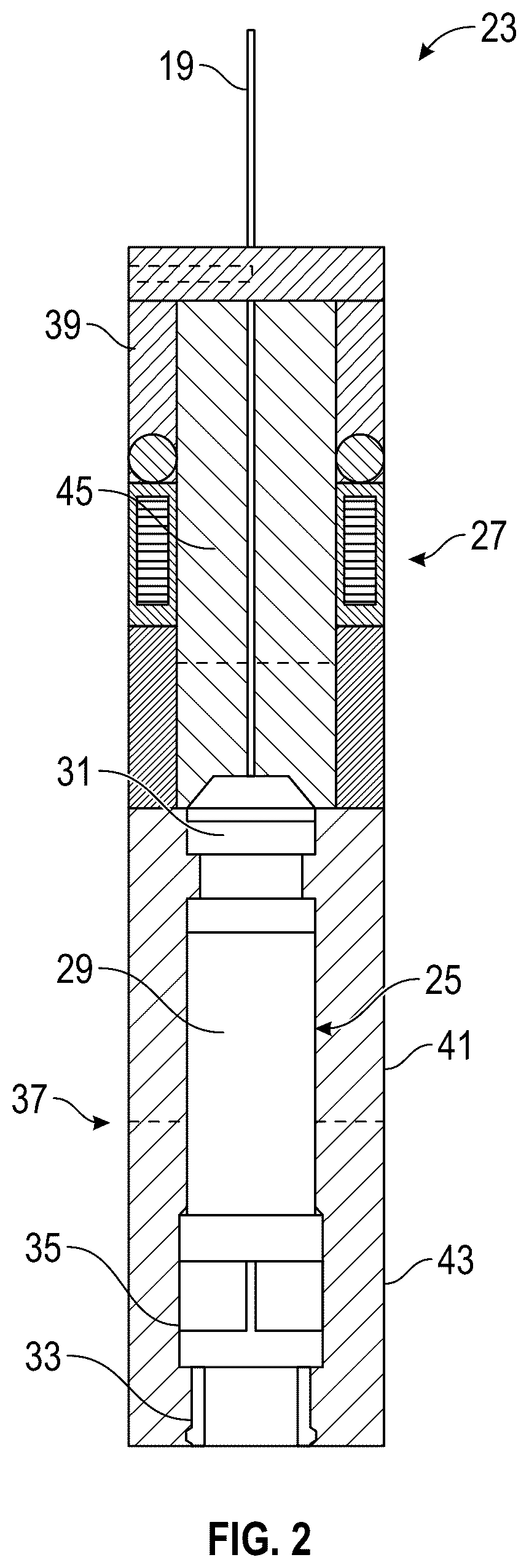 Patent US12320218 Figure 2 – Sliding wireline catcher and cutter for lost downhole wire