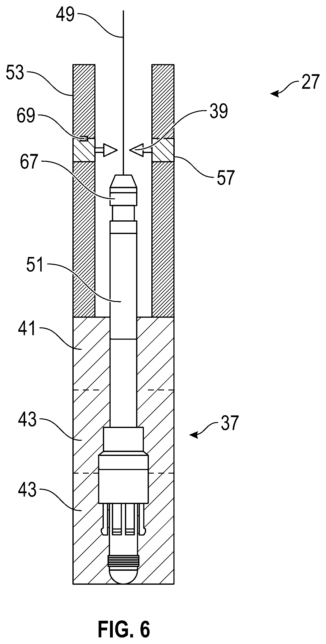 Patent US12320218 Figure 6 – Sliding wireline catcher and cutter for lost downhole wire