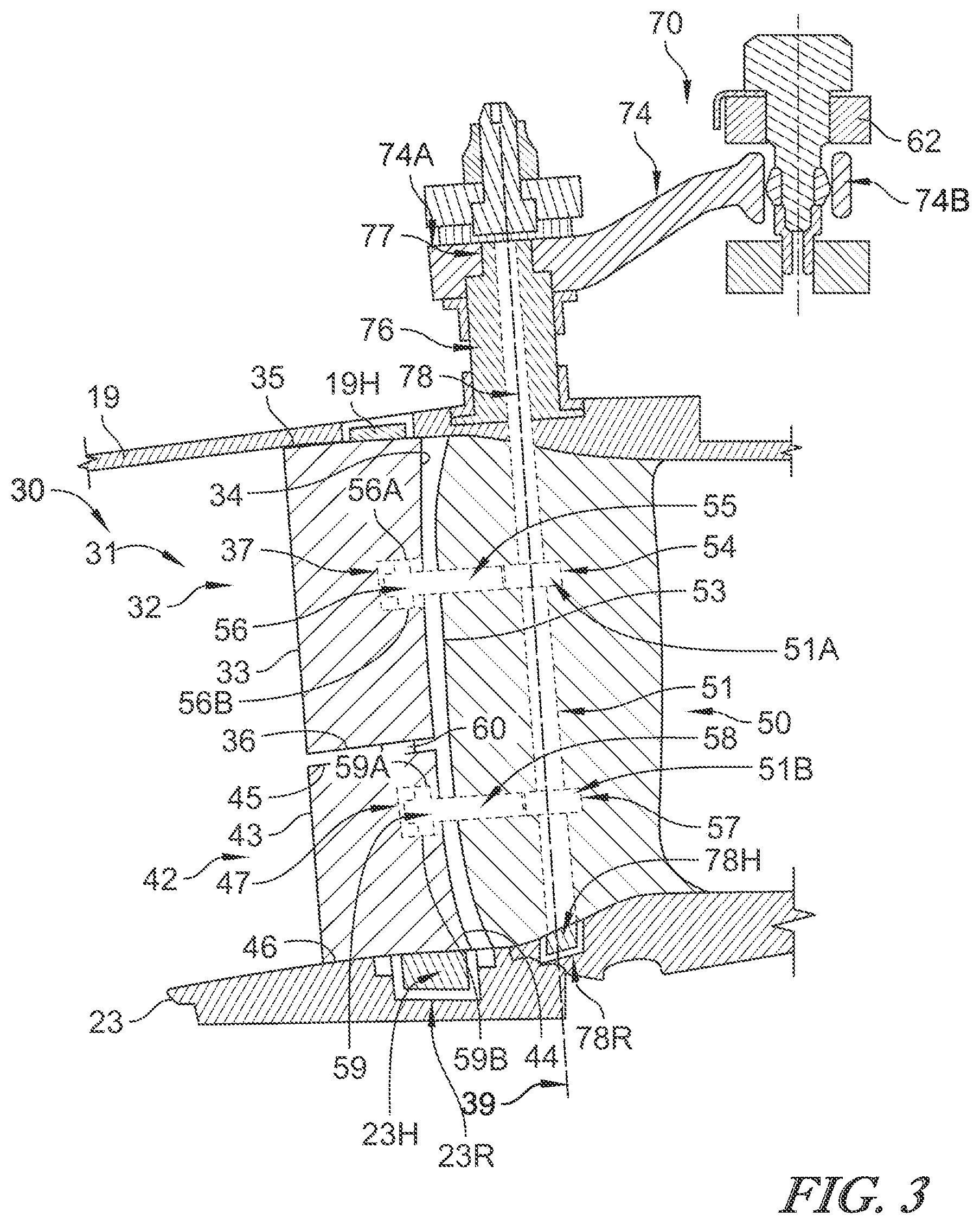 Patent US12320260 Figure 2 – Segmented variable fan outlet guide vane with cam assembly and unique actuation mechanisms