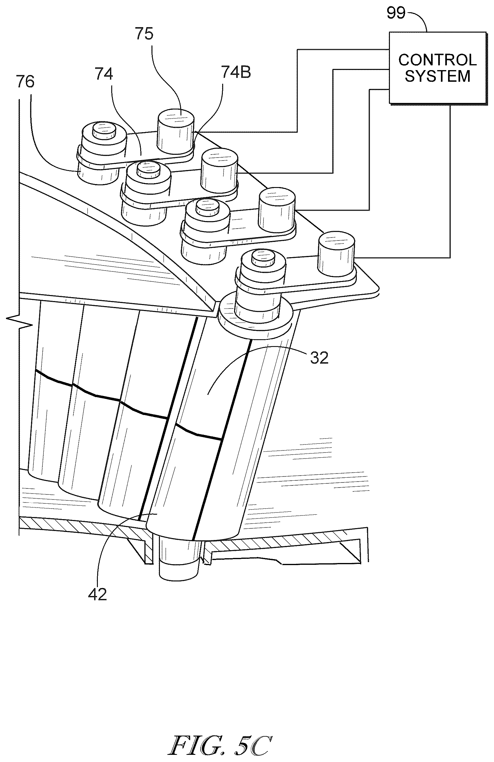 Patent US12320260 Figure 7 – Segmented variable fan outlet guide vane with cam assembly and unique actuation mechanisms