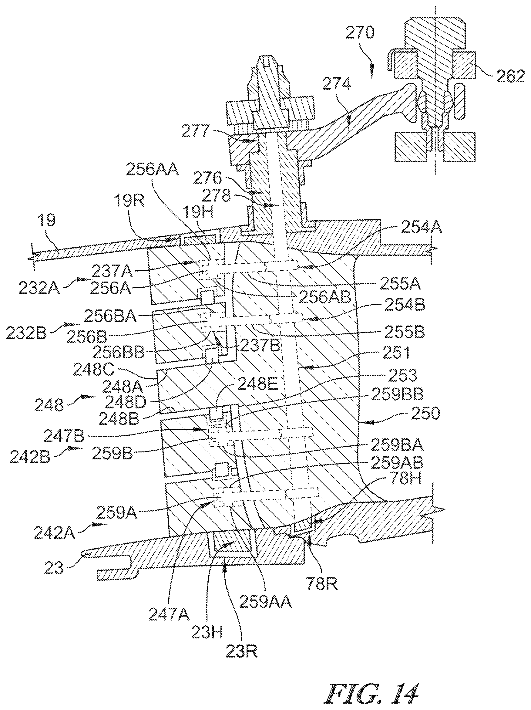 Patent US12320260 Figure 16 – Segmented variable fan outlet guide vane with cam assembly and unique actuation mechanisms