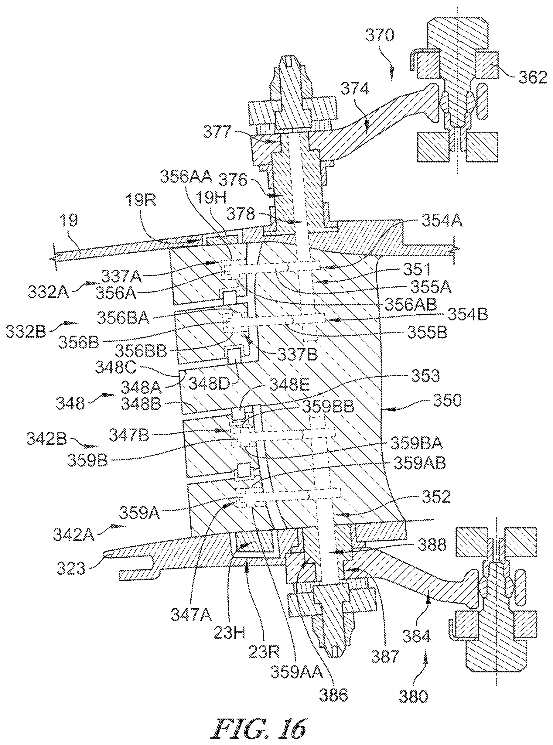 Patent US12320260 Figure 18 – Segmented variable fan outlet guide vane with cam assembly and unique actuation mechanisms