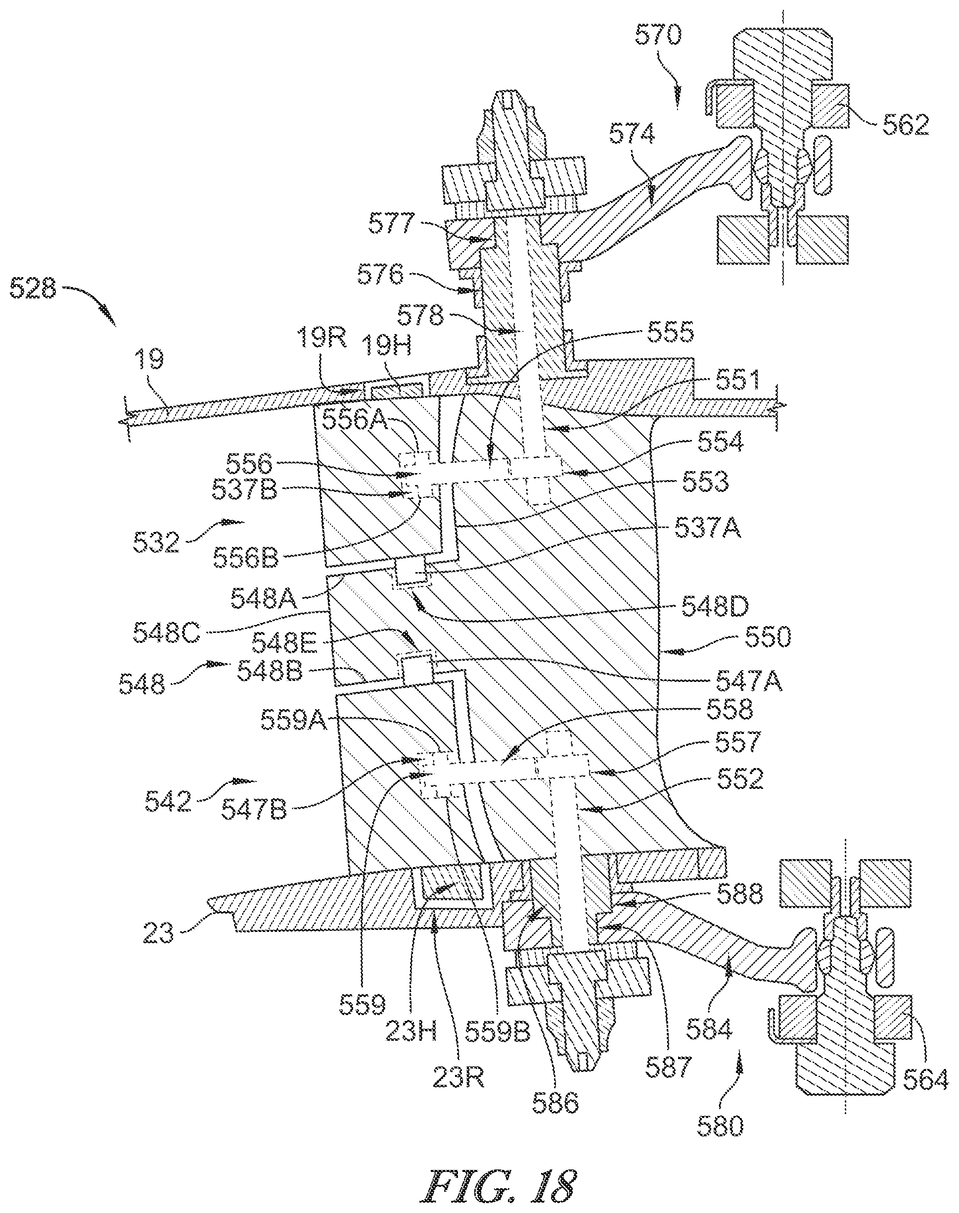 Patent US12320260 Figure 20 – Segmented variable fan outlet guide vane with cam assembly and unique actuation mechanisms