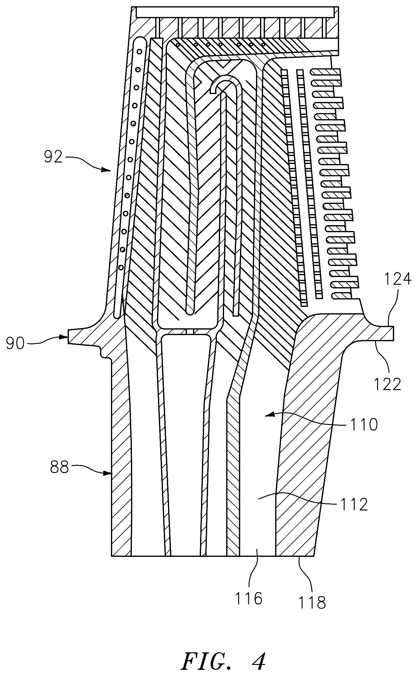 Patent US12320271 Figure 4 – Slurry based diffusion coatings for blade under platform of internally-cooled components and process therefor