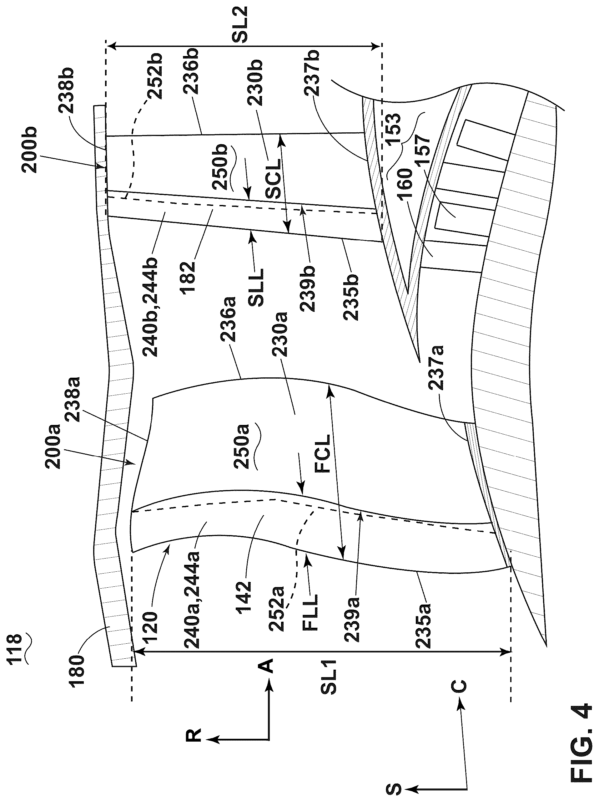 Patent US12320273 Figure 4 – Turbine engine with composite airfoils