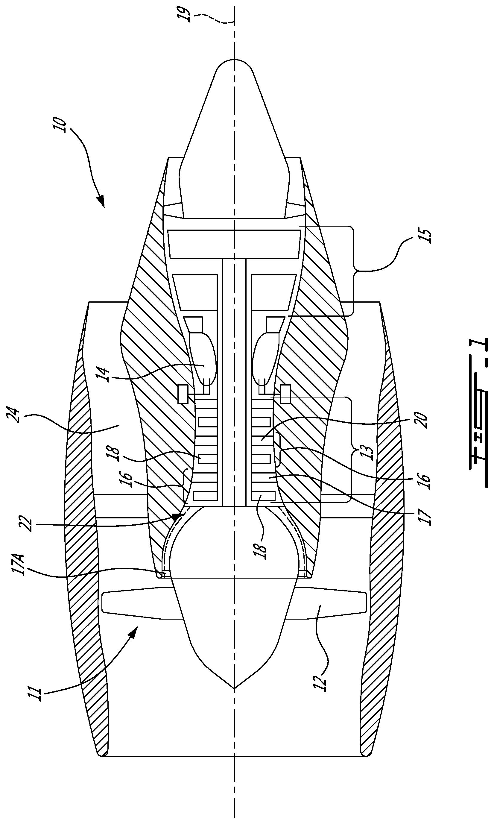 Patent US12320274 Figure 1 – Compressor stator with leading edge fillet