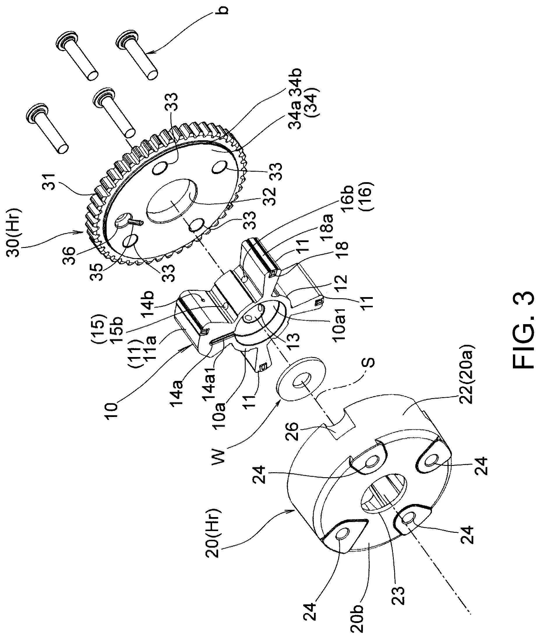 Patent US12320278 Figure 3 – Valve timing changing device