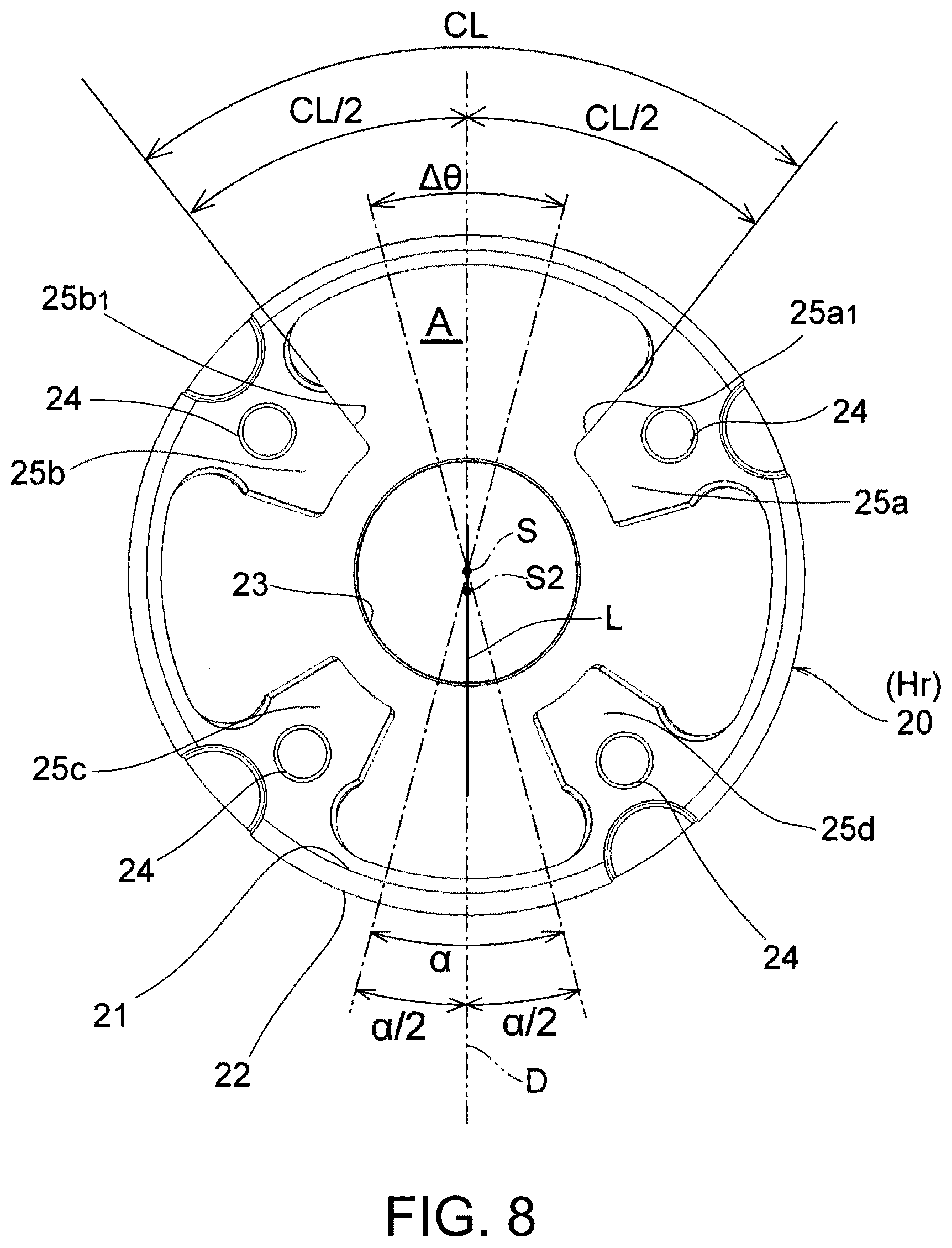 Patent US12320278 Figure 8 – Valve timing changing device