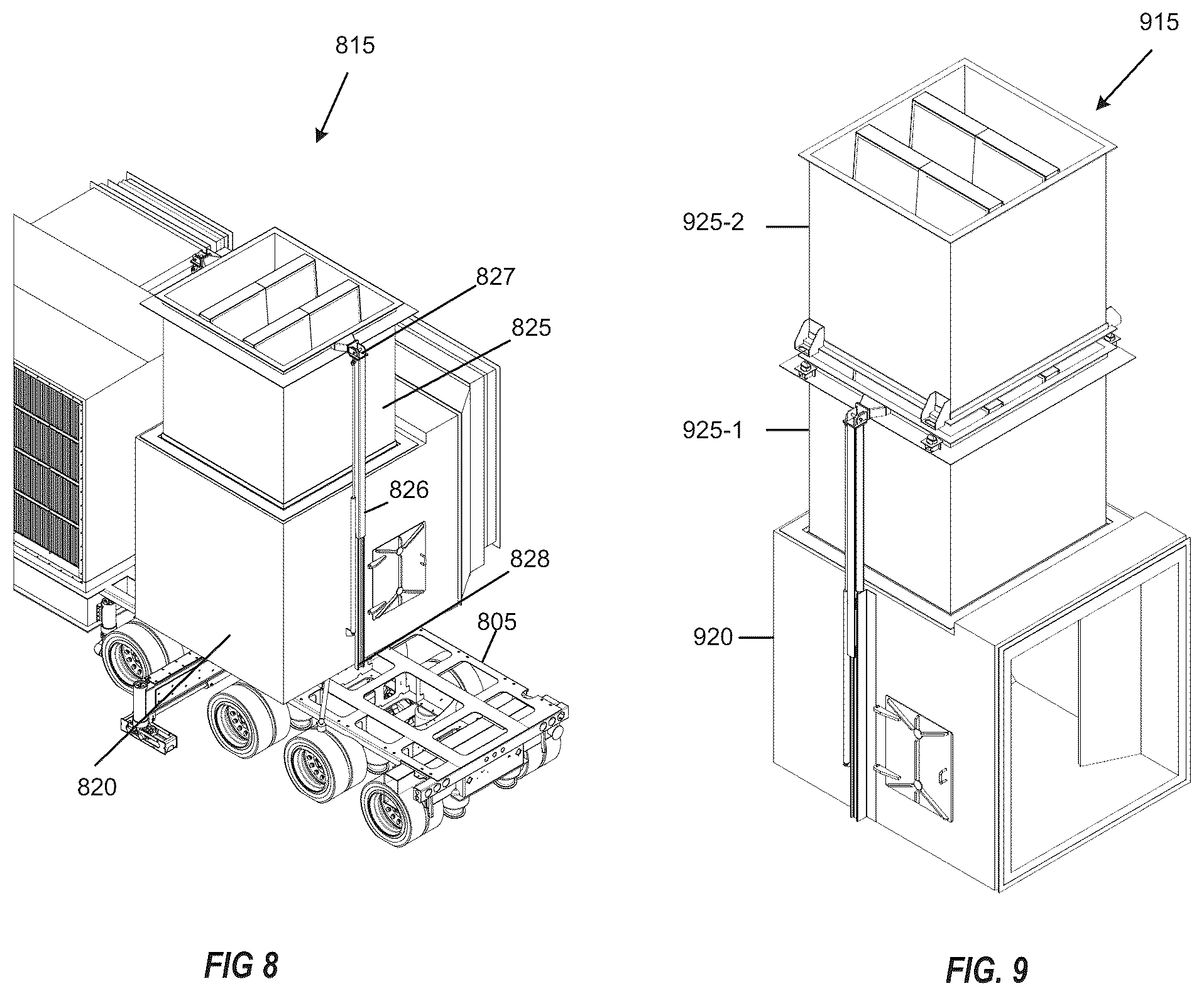Patent US12320284 Figure 8 – Rotating and telescoping exhaust for air handling transport