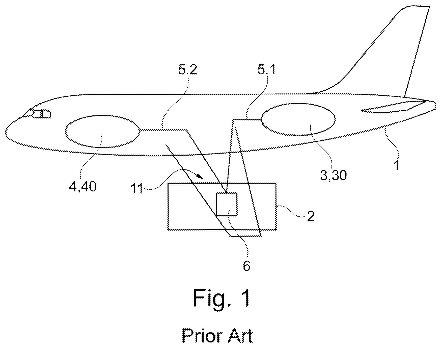 Patent US12320302 Figure 1 – Drive system for an aircraft, aircraft having a drive system and method for operating an aircraft