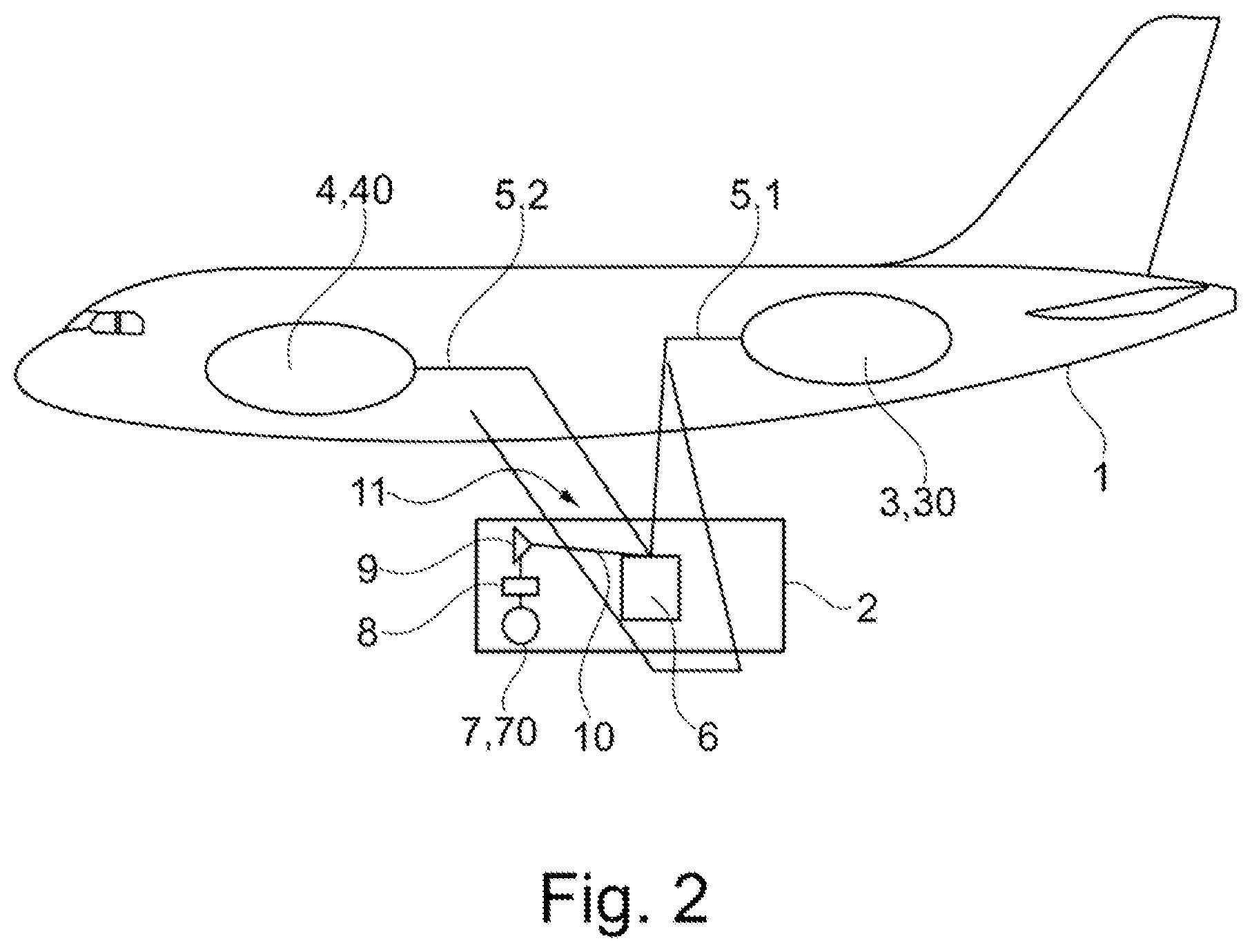 Patent US12320302 Figure 2 – Drive system for an aircraft, aircraft having a drive system and method for operating an aircraft