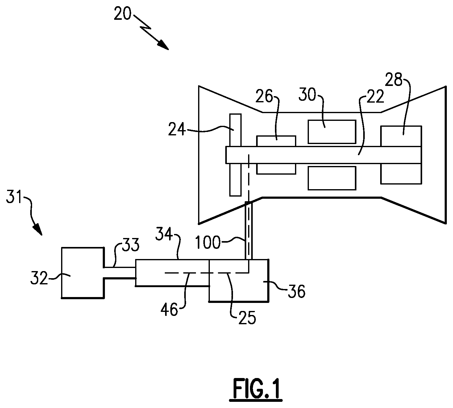 Patent US12320303 — Combined control valve and air turbine starter — Figure 1