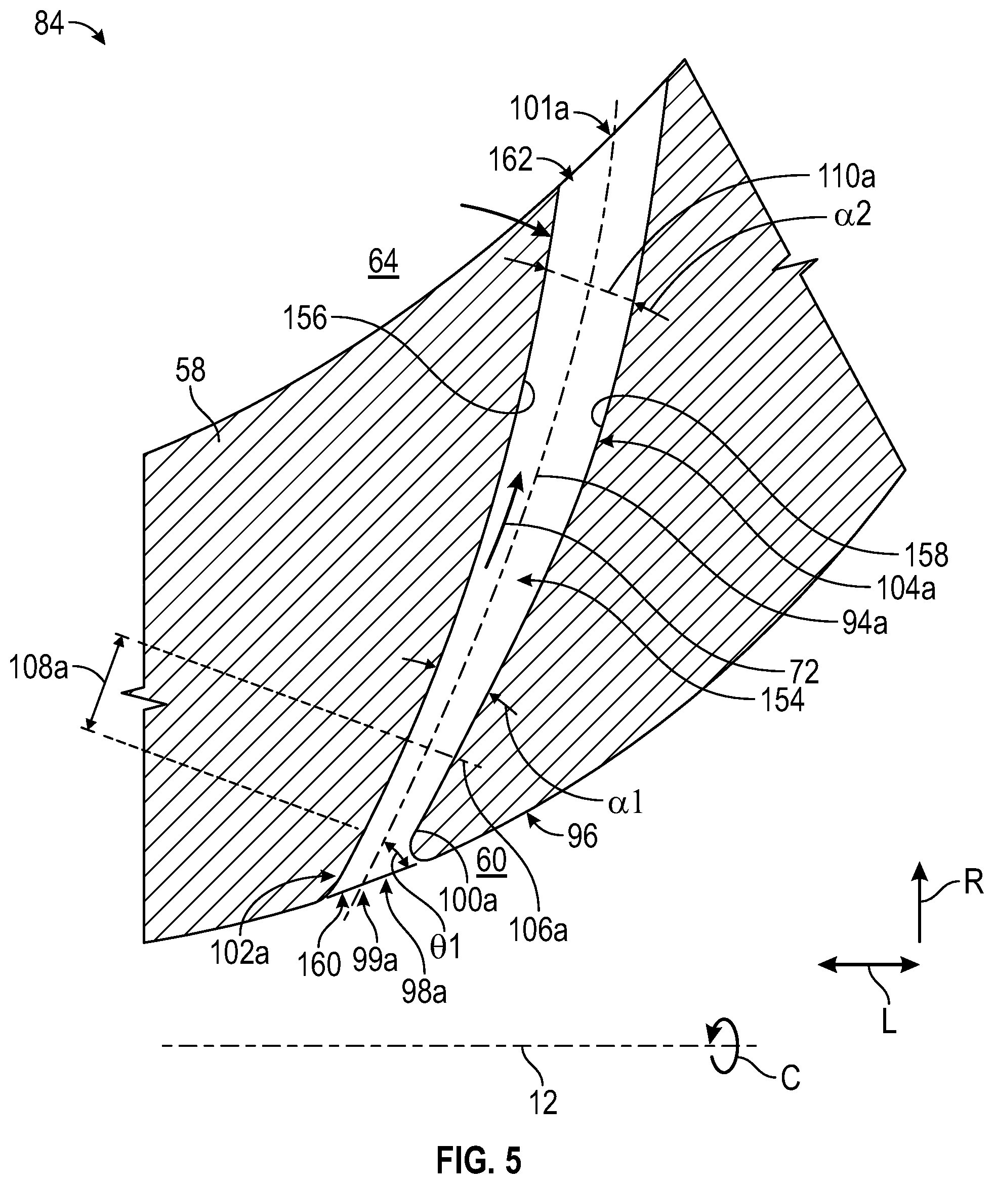Patent US12320304 Figure 5 – Gas turbine engine including a compressor bleed air system