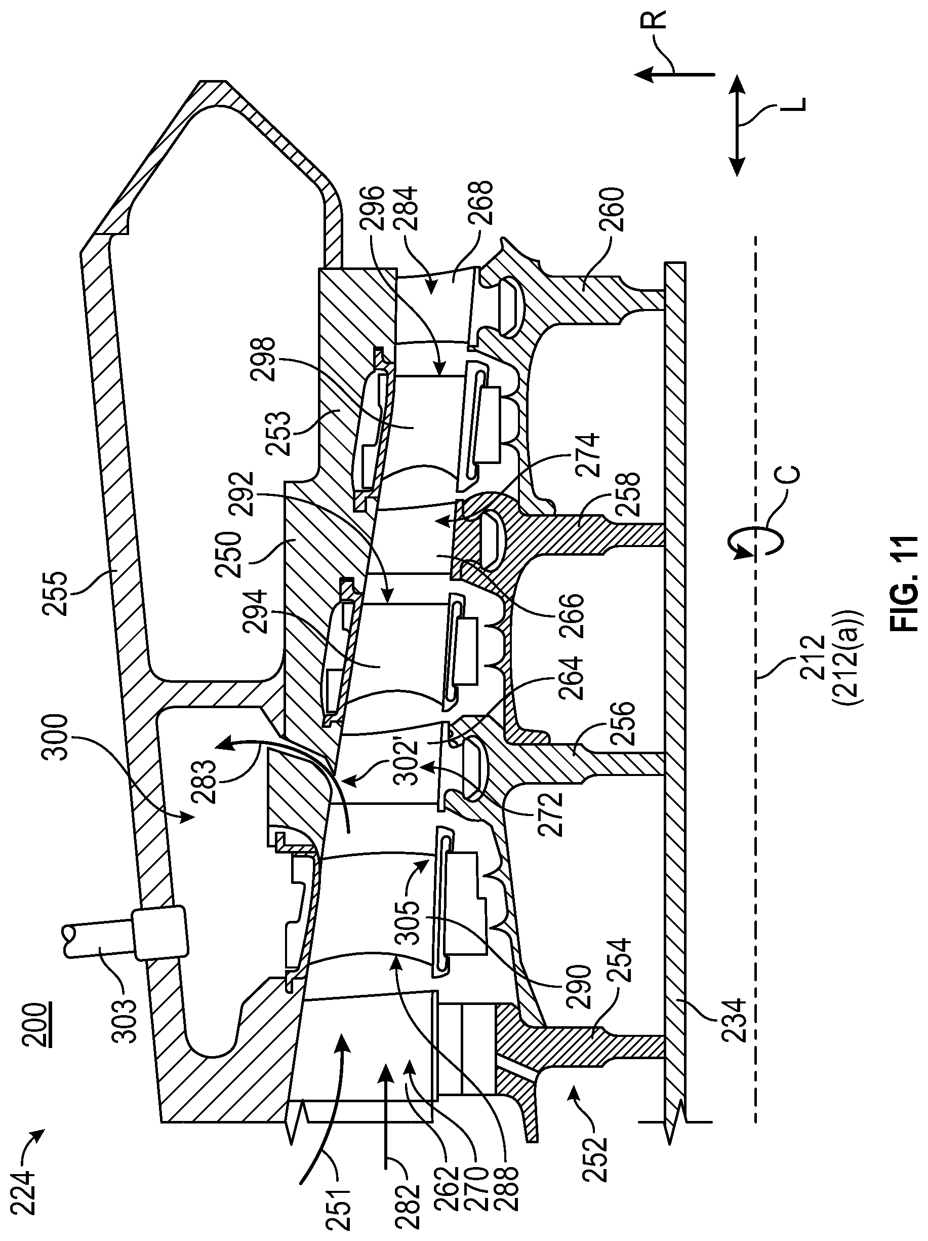 Patent US12320304 Figure 11 – Gas turbine engine including a compressor bleed air system