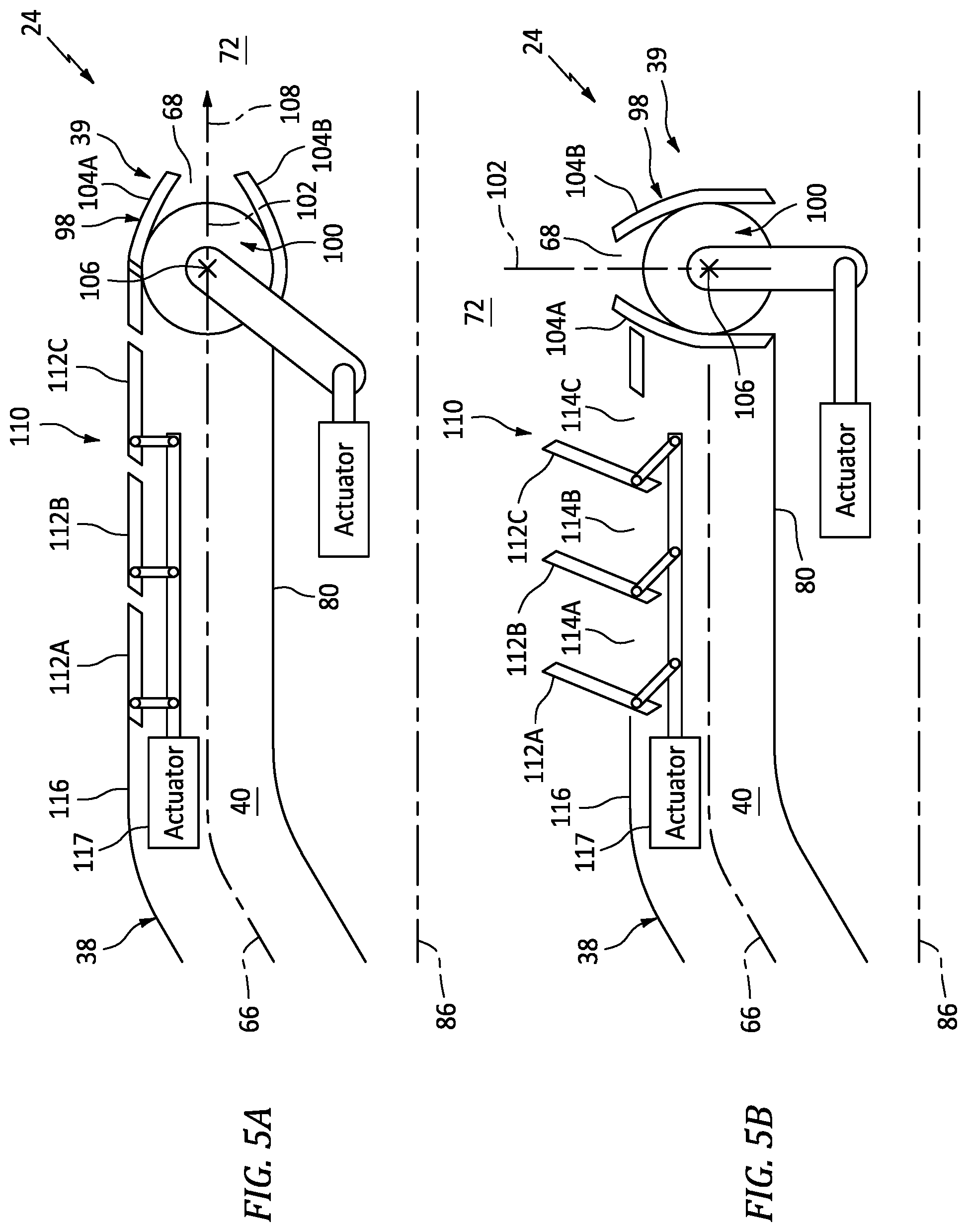 Patent US12320313 Figure 5 – Vectoring exhaust nozzle for an aircraft powerplant