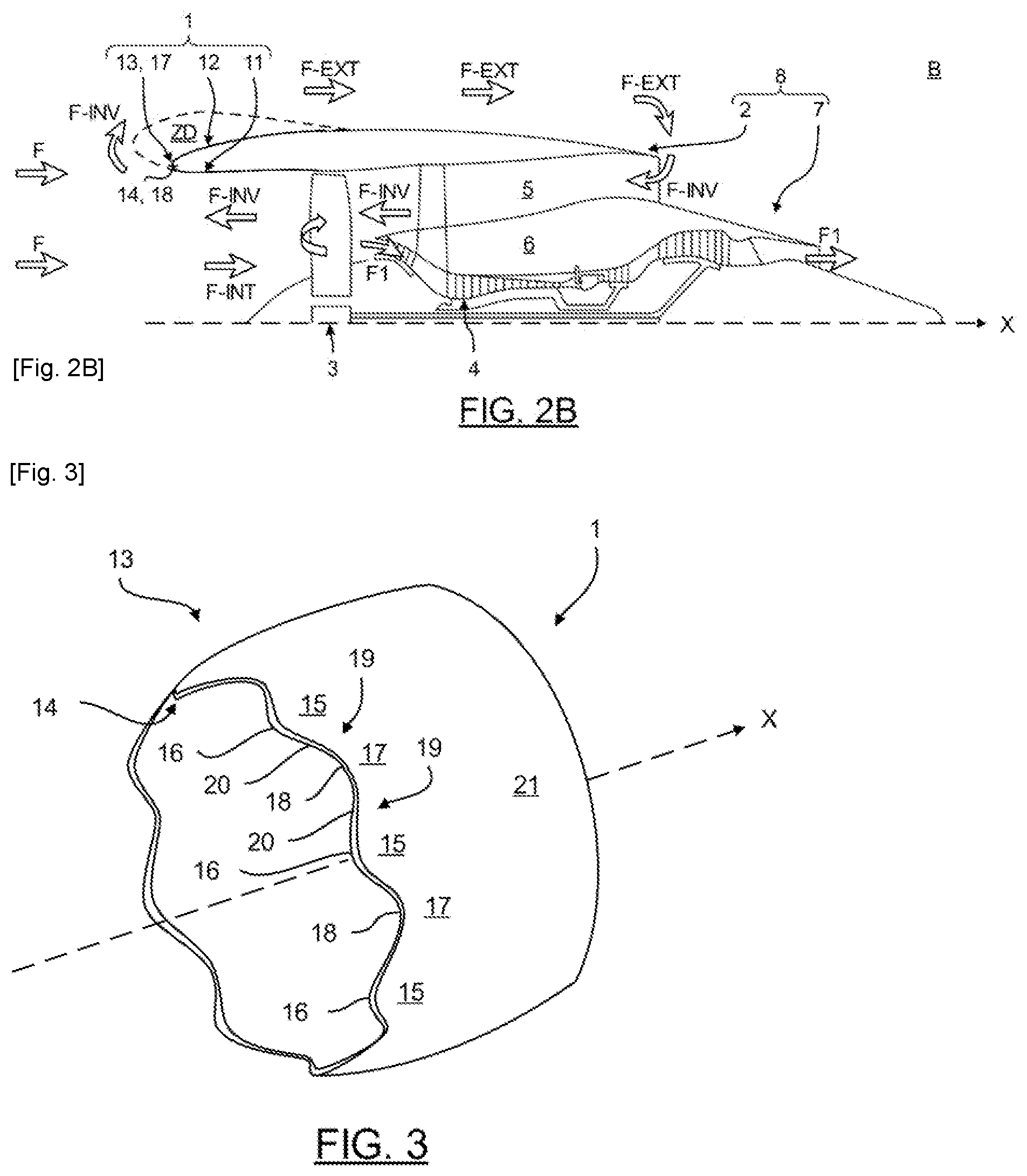 Patent US12320314 Figure 2 – Air inlet of a nacelle of an aircraft propulsion assembly for promoting a thrust phase and a reverse thrust phase, and method for using same