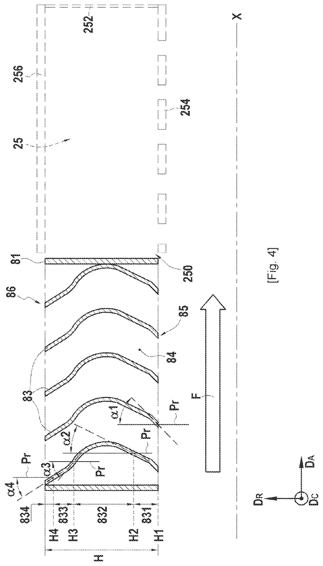Patent US12320316 Figure 3 – Thrust reverser cascade including acoustic treatment