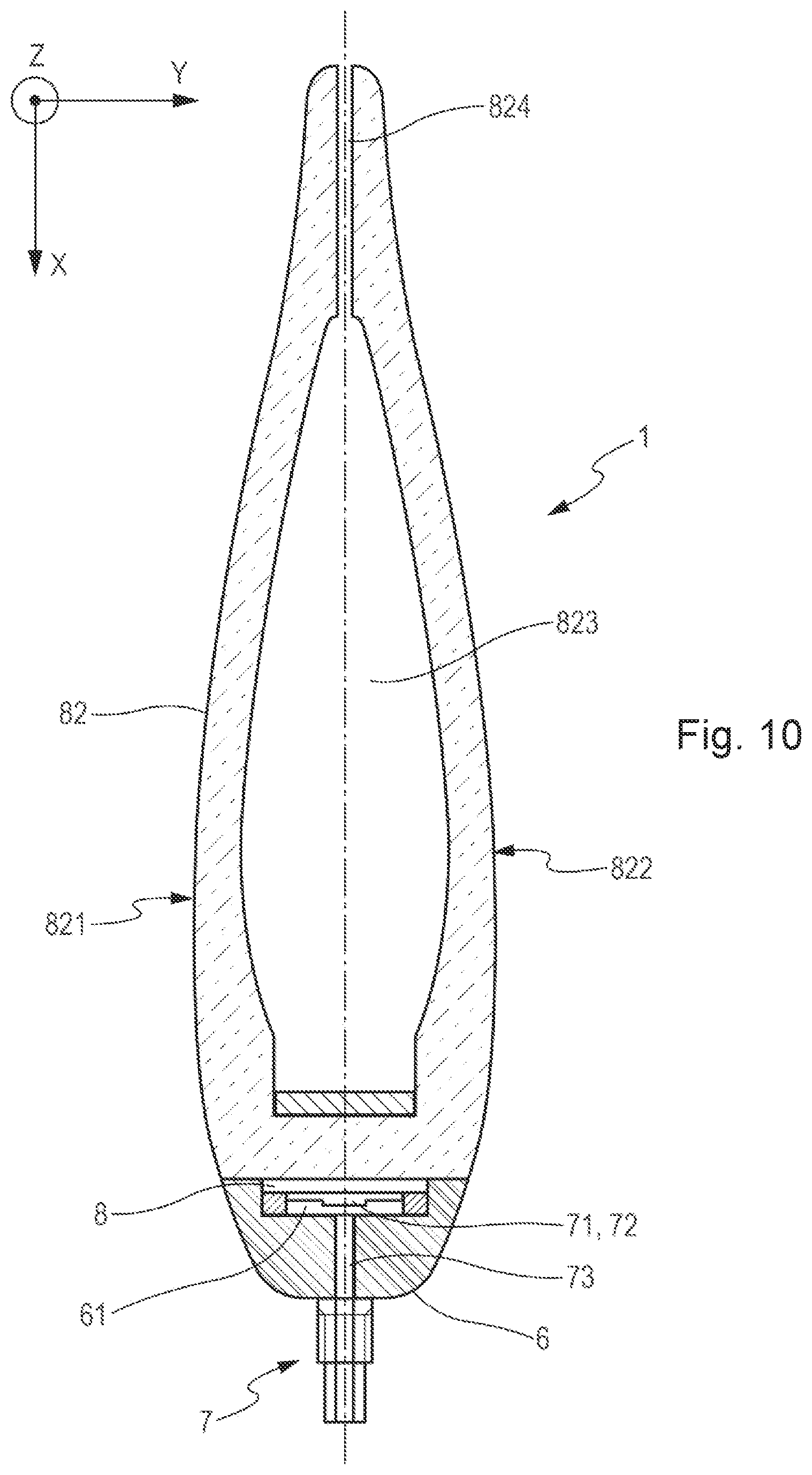 Patent US12320317 Figure 6 – Pressure measurement bar improving the monitoring of unsteady aerodynamic phenomena