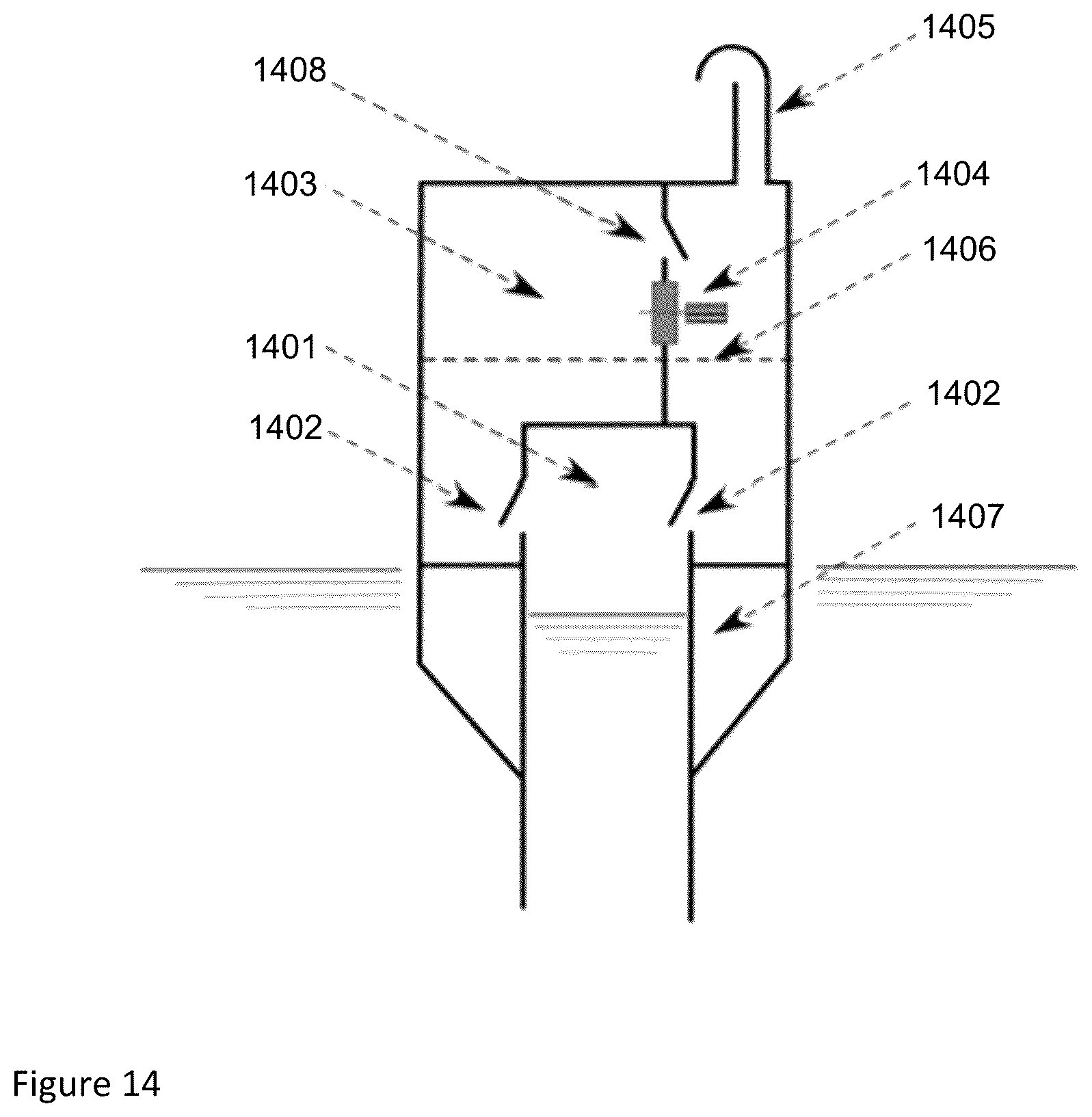 Patent US12320321 Figure 14 – Wave energy converter