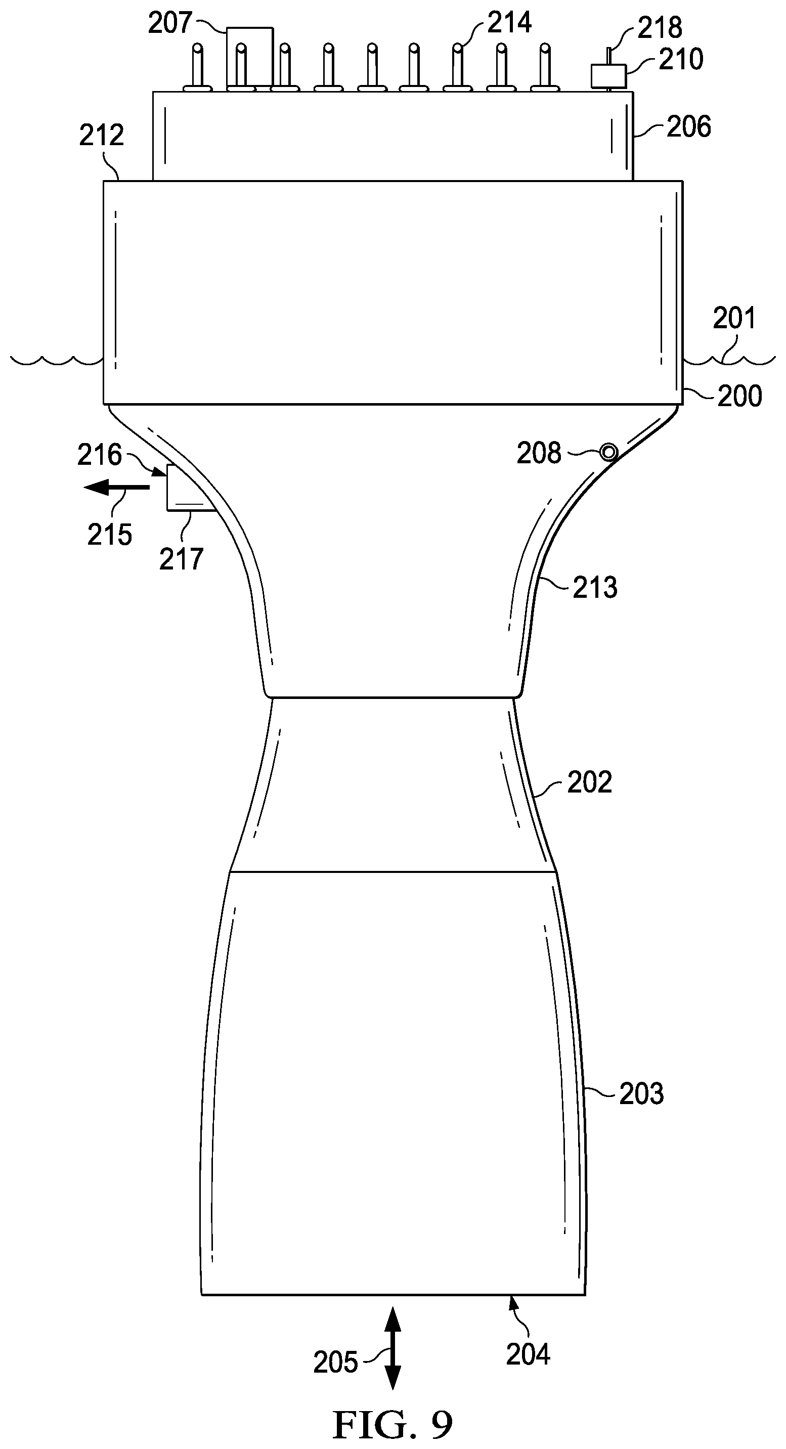 Patent US12320323 Figure 8 – Inertial hydrodynamic pump and wave engine