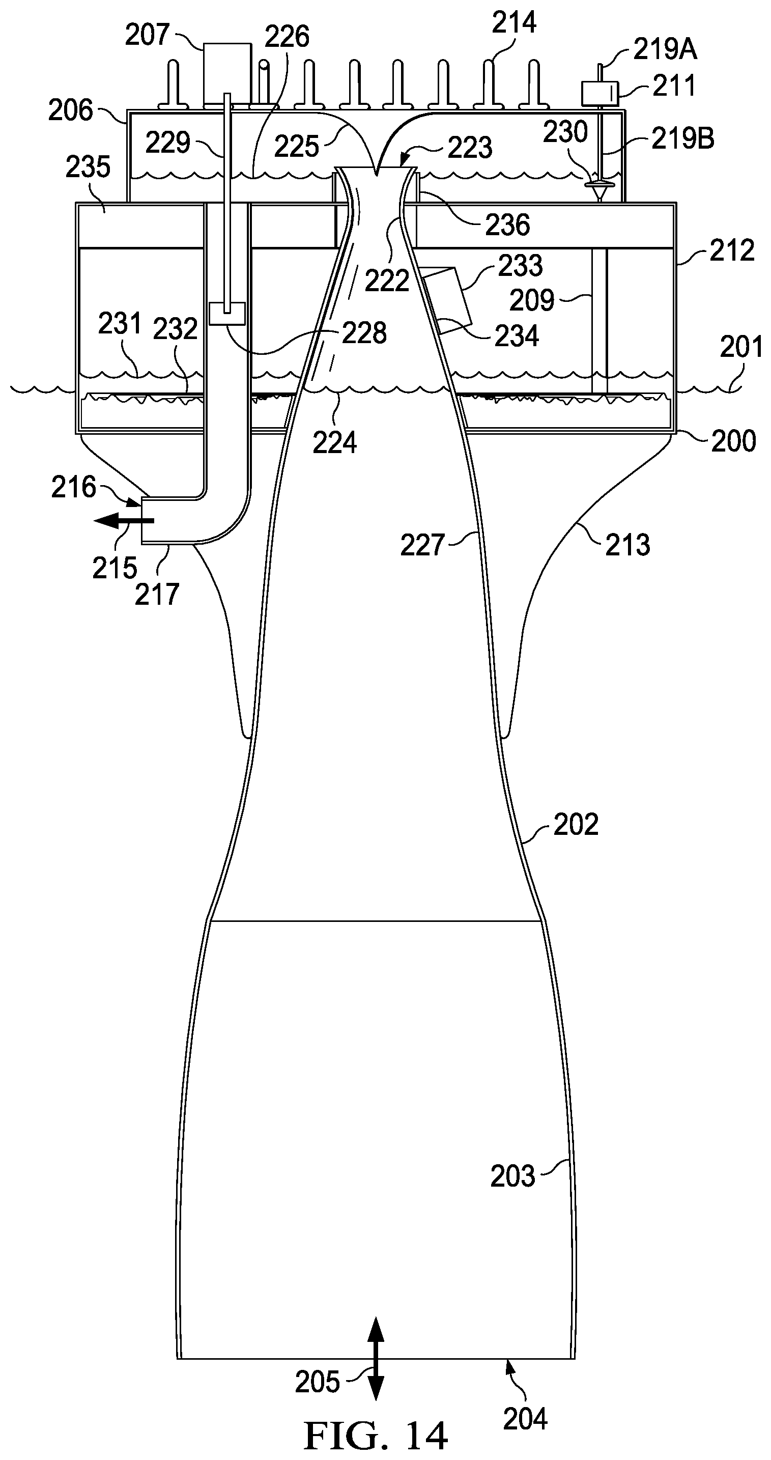 Patent US12320323 Figure 13 – Inertial hydrodynamic pump and wave engine