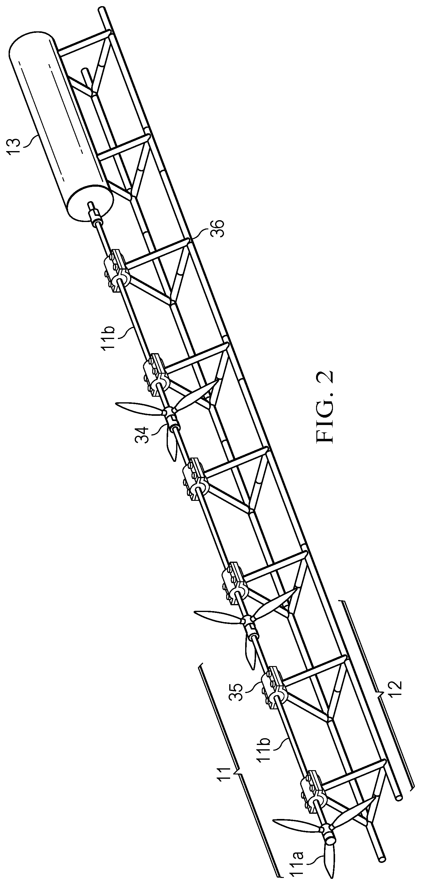 Patent US12320324 Figure 2 – Modular hydrokinetic turbine system