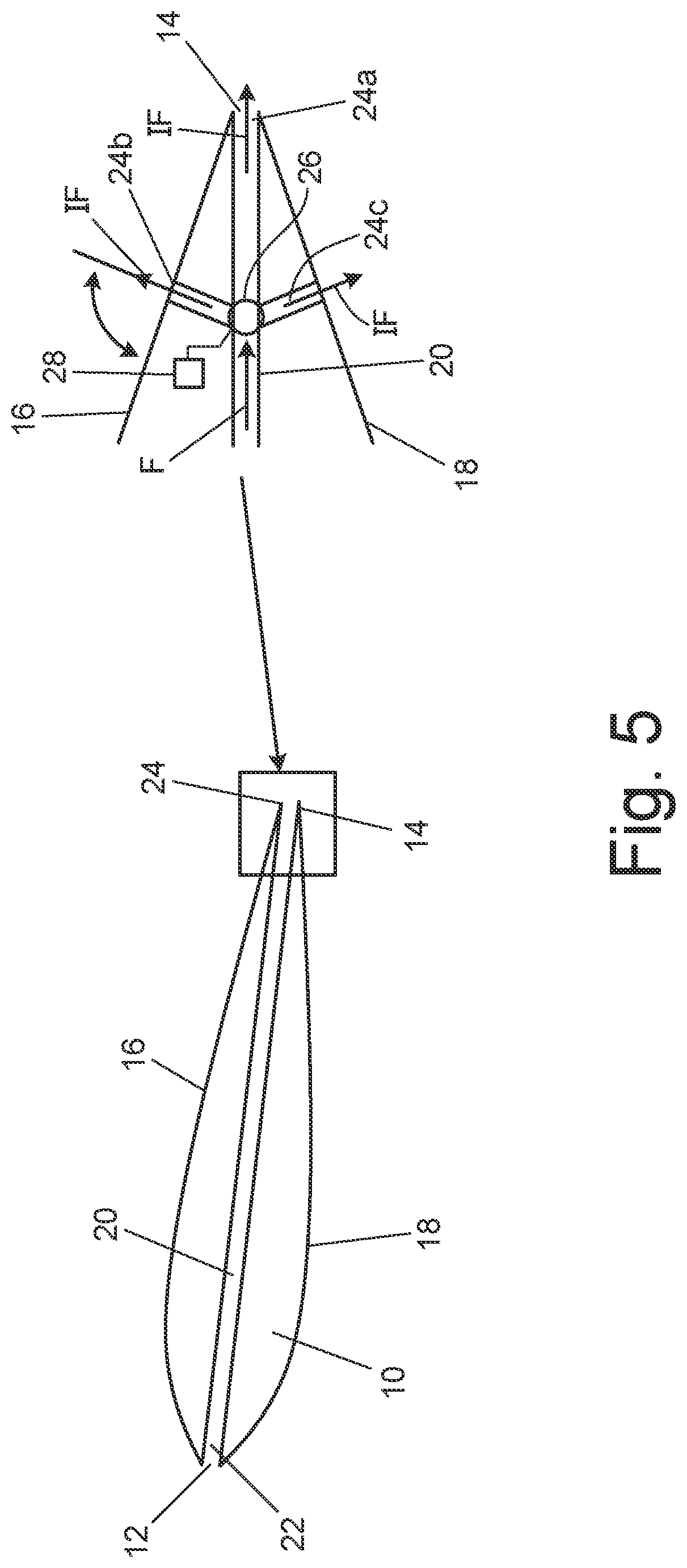 Patent US12320326 Figure 5 – Trailing edge noise reduction using an airfoil with an internal bypass channel