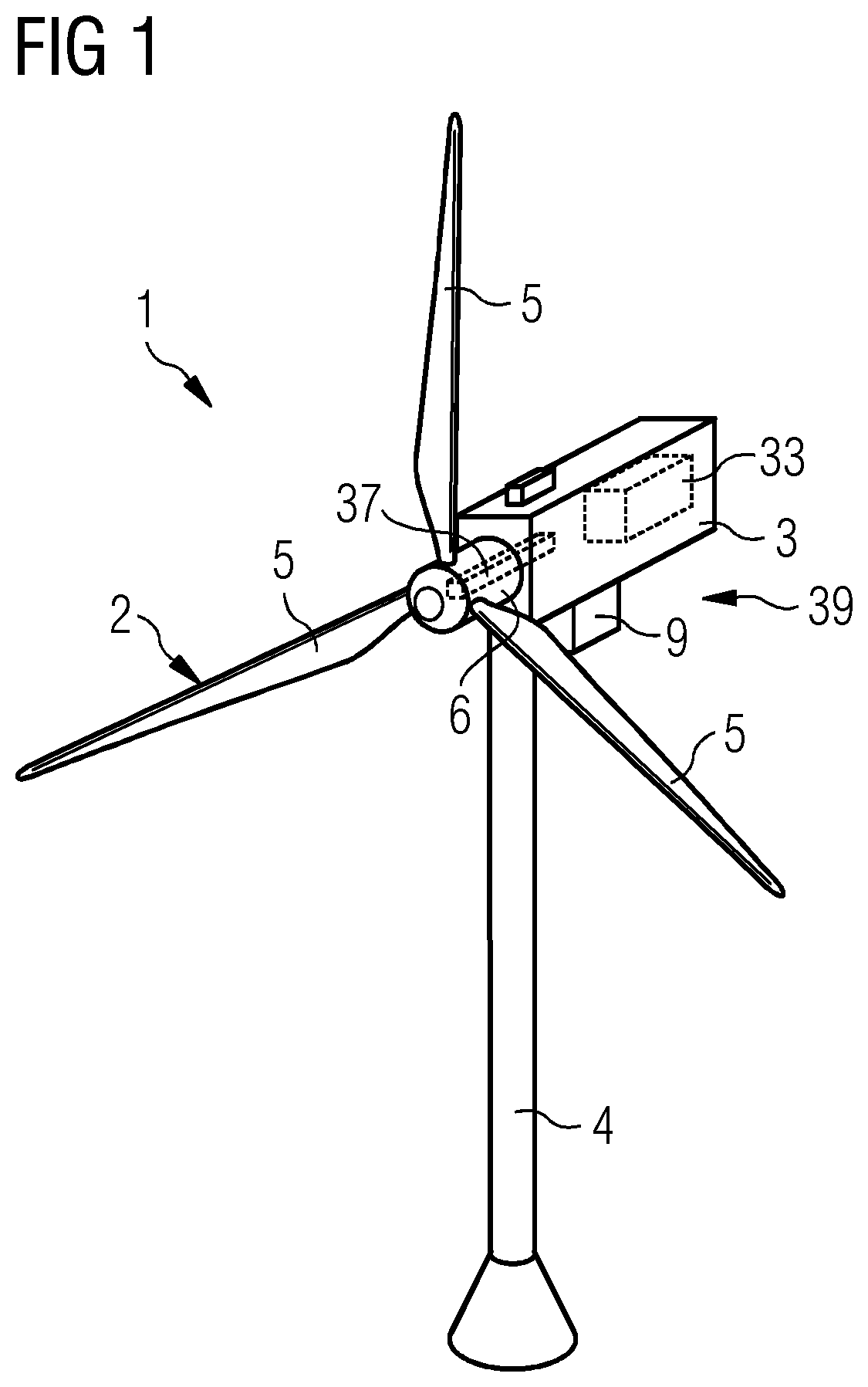 Patent US12320330 Figure 1 – Method for producing a wind turbine, a method for demounting a module, a nacelle structure and a wind turbine