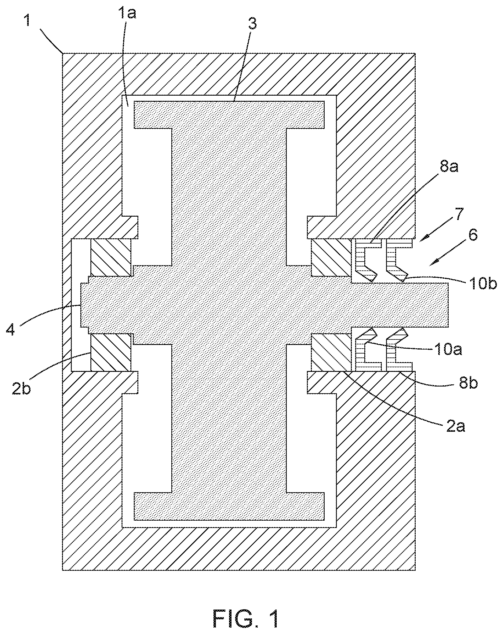 Patent US12320336 Figure 1 – Sealing system for flywheel in a vacuum