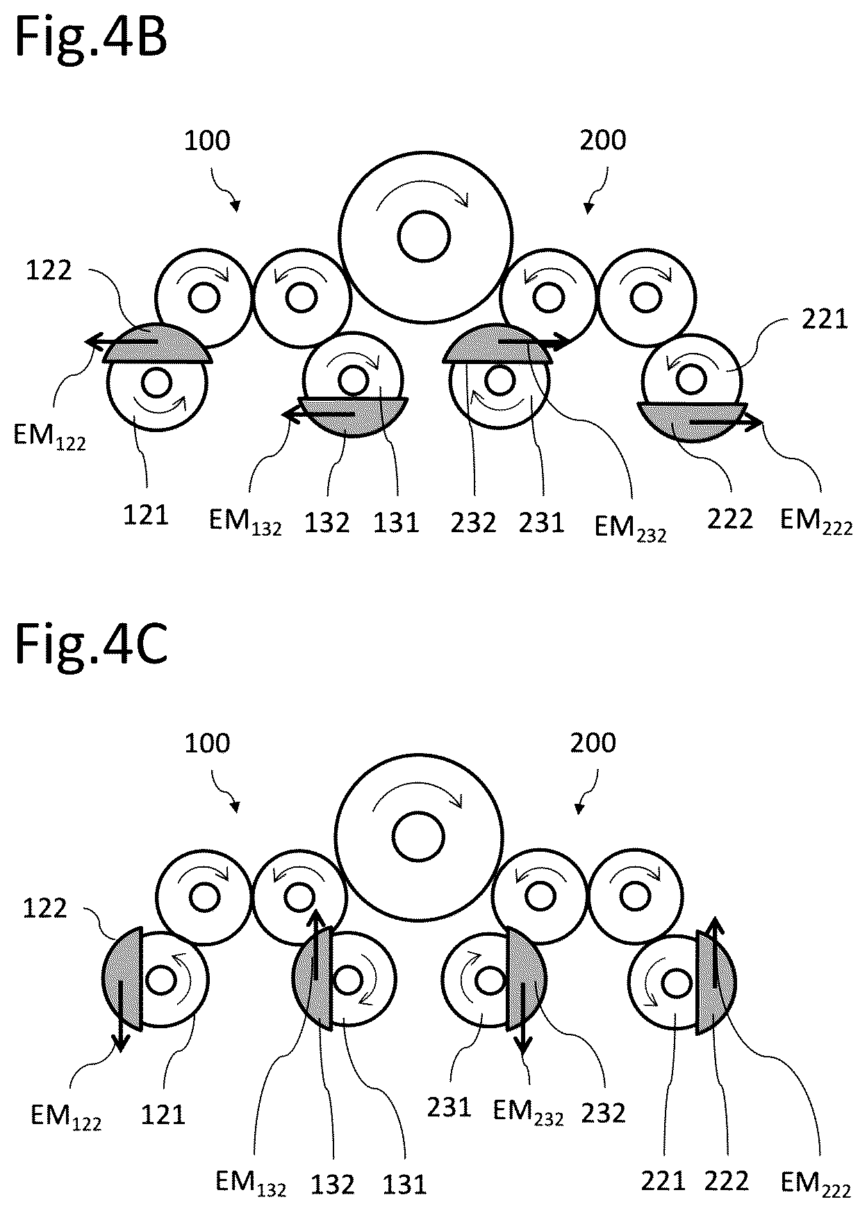 Patent US12320337 Figure 3 – Versatile system equipped with a pair of mechanisms with eccentric elements capable of moving in rotation