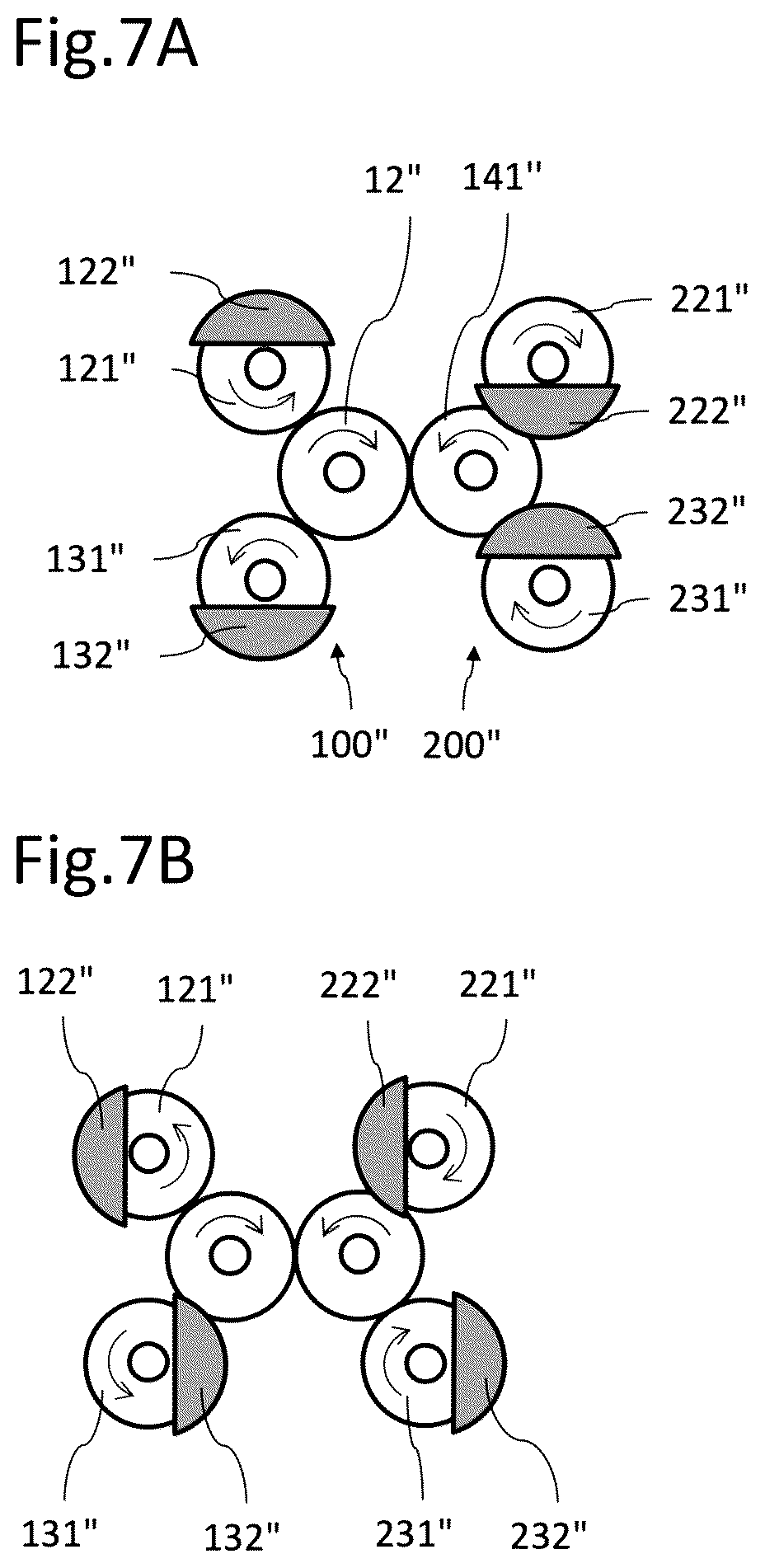Patent US12320337 Figure 6 – Versatile system equipped with a pair of mechanisms with eccentric elements capable of moving in rotation