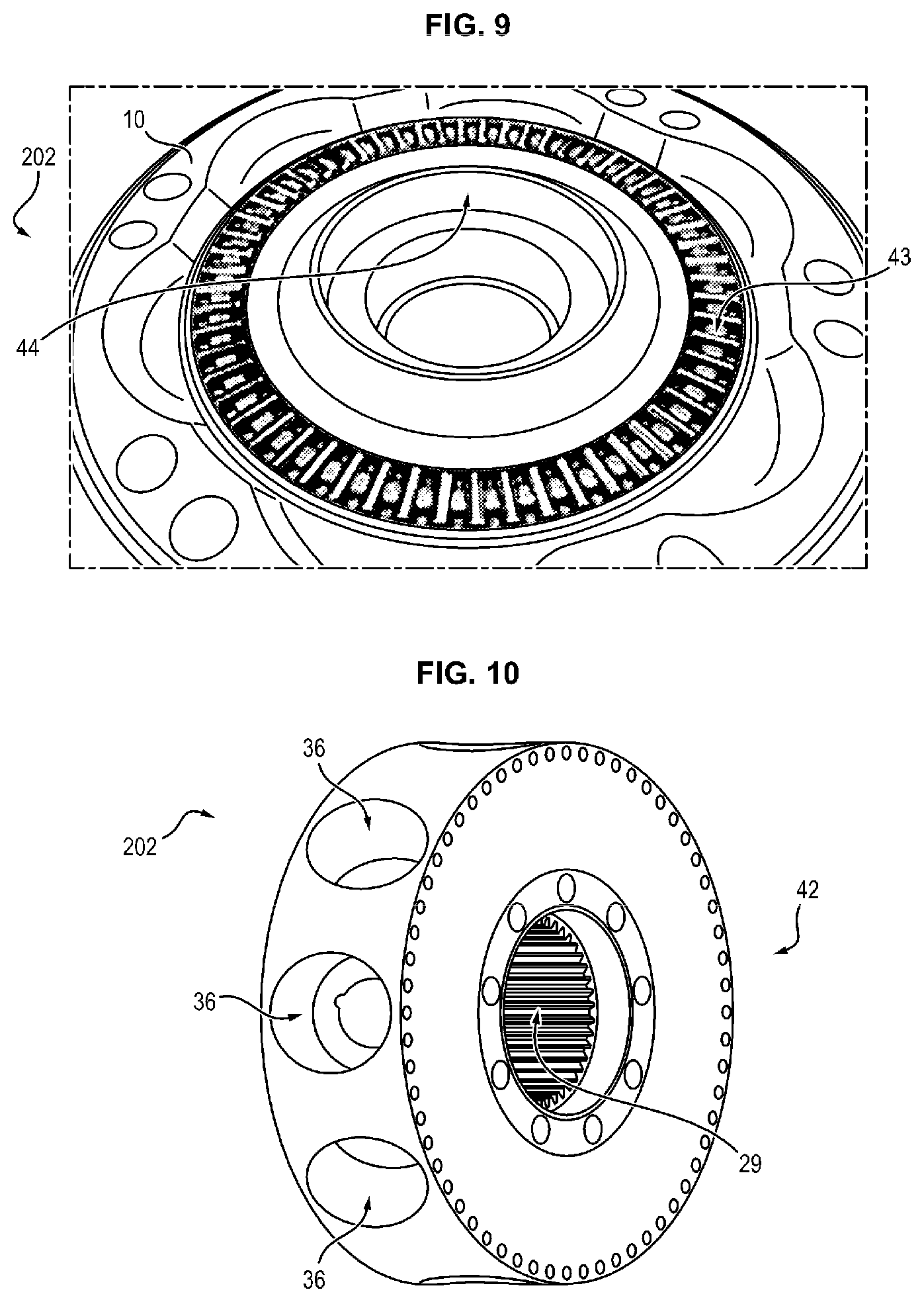 Patent US12320342 Figure 6 – Hydraulic machine comprising bearings for supporting the rotating component
