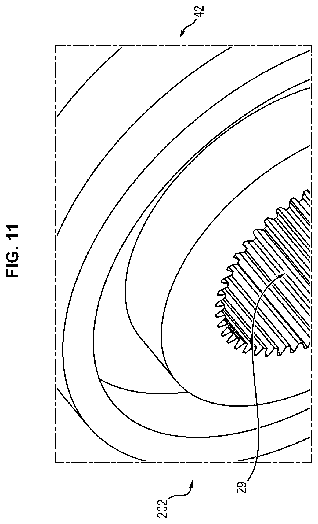 Patent US12320342 Figure 7 – Hydraulic machine comprising bearings for supporting the rotating component