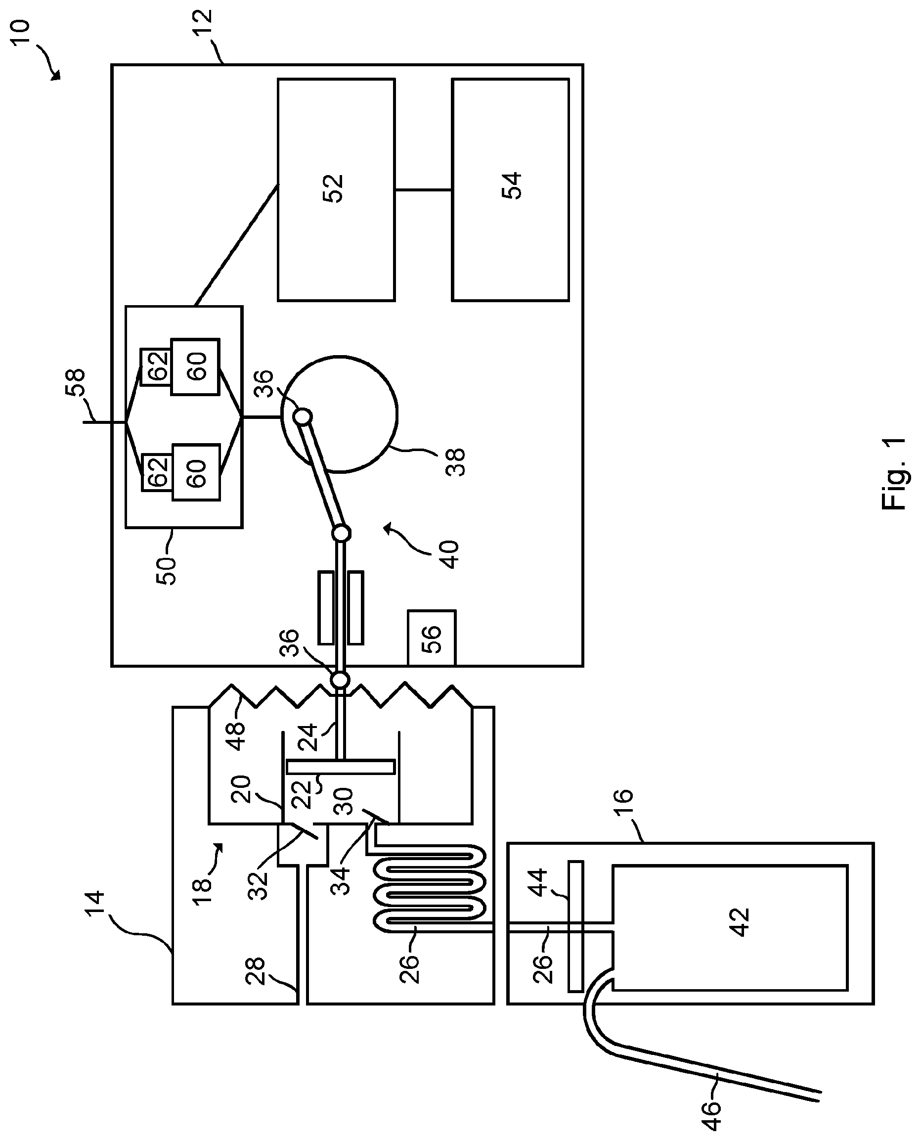 Patent US12320343 Figure 1 – Arrangements and methods for avoiding spreading of infectious agents and improving electric safety and suction performance of a medical aspirator
