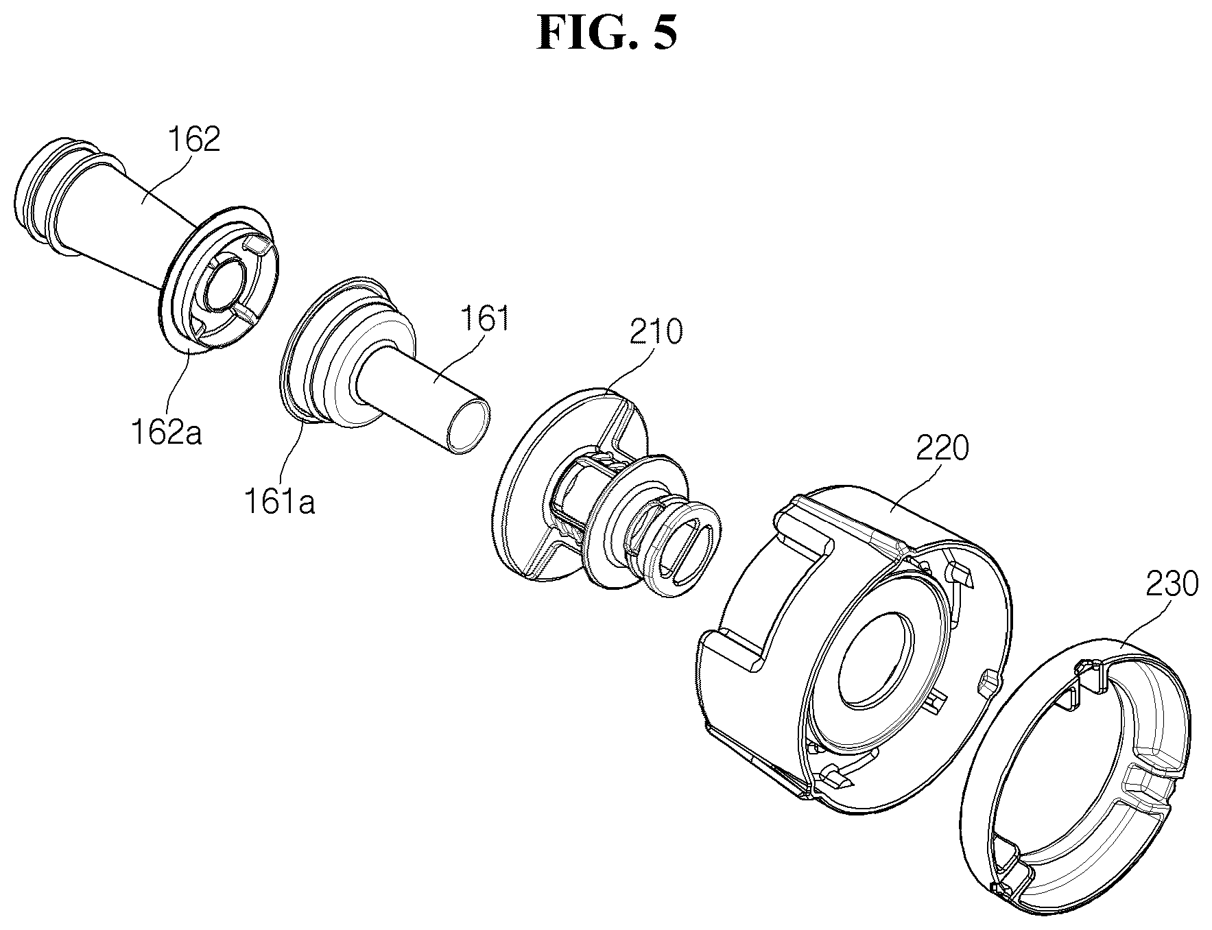 Patent US12320346 Figure 4 – Linear compressor intake muffler arrangement with communication hole