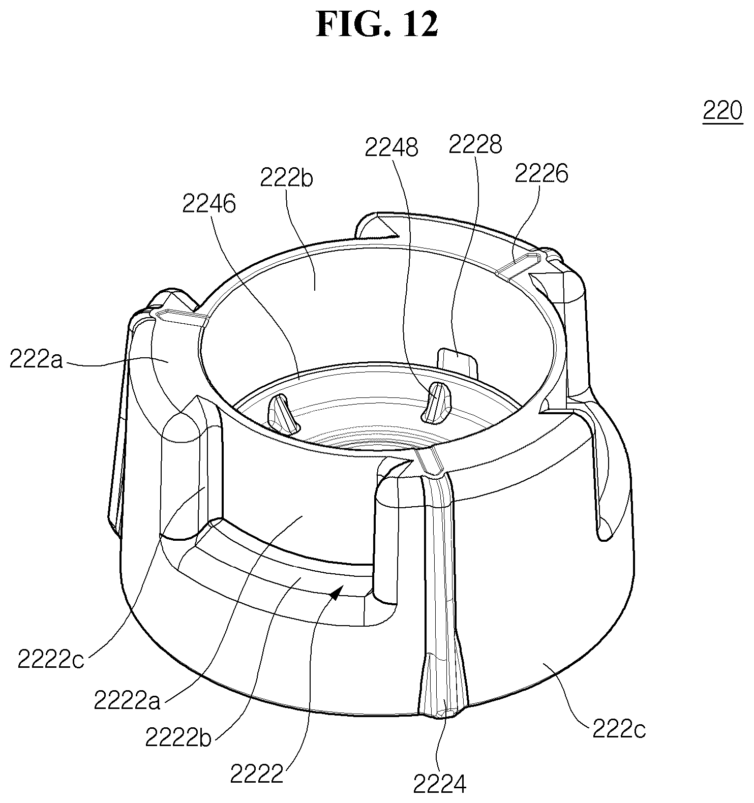 Patent US12320346 Figure 9 – Linear compressor intake muffler arrangement with communication hole
