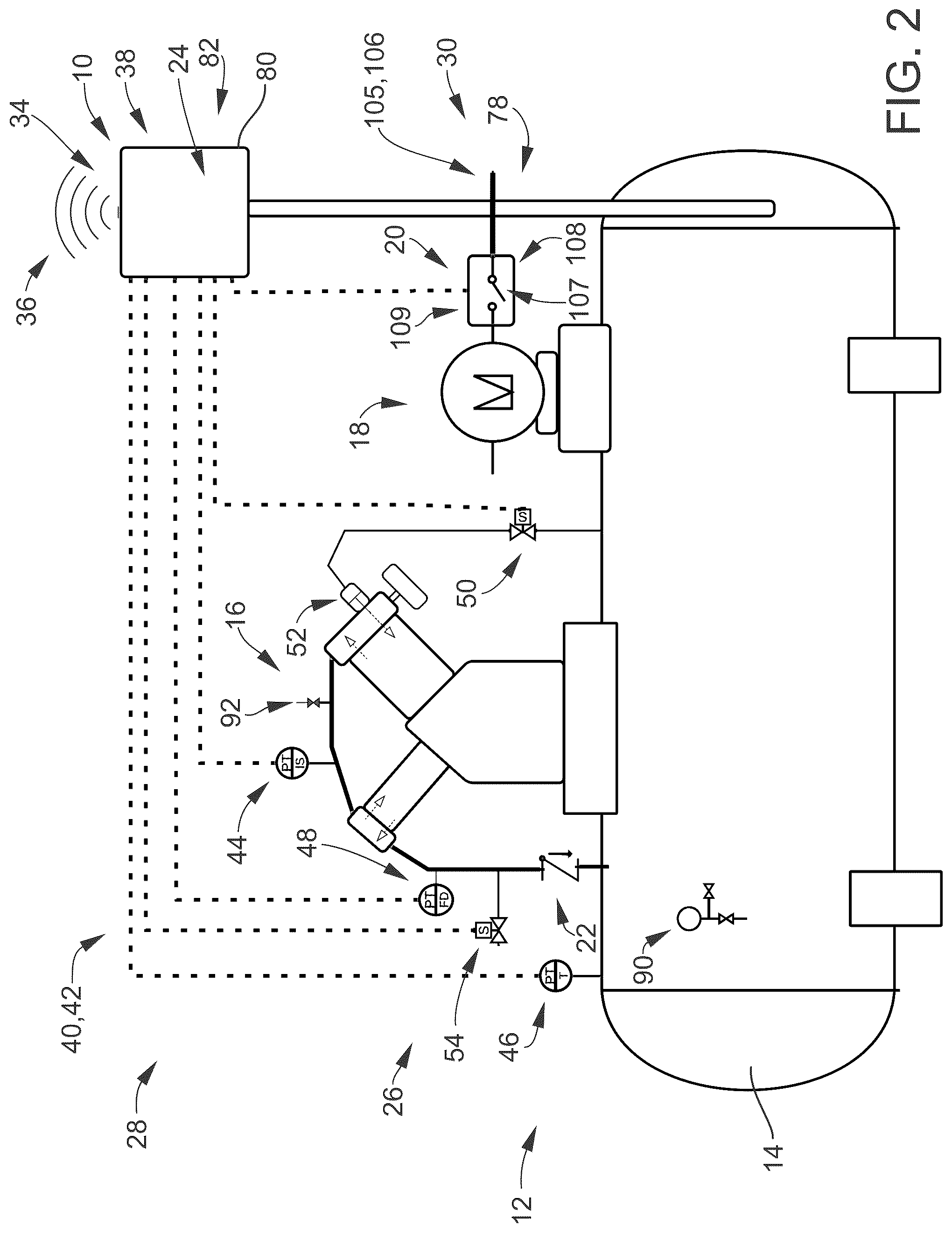 Patent US12320347 Figure 2 – Intelligent controller for a reciprocating air compressor and methods of use thereof