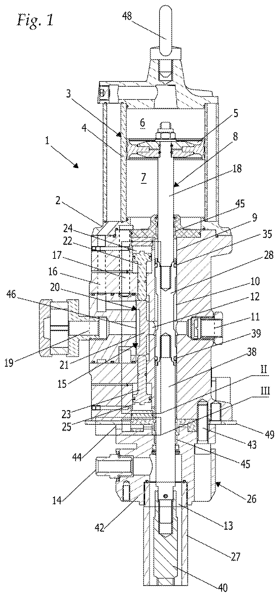 Patent US12320350 Figure 1 – Industrial pneumatic pump for a viscous fluid