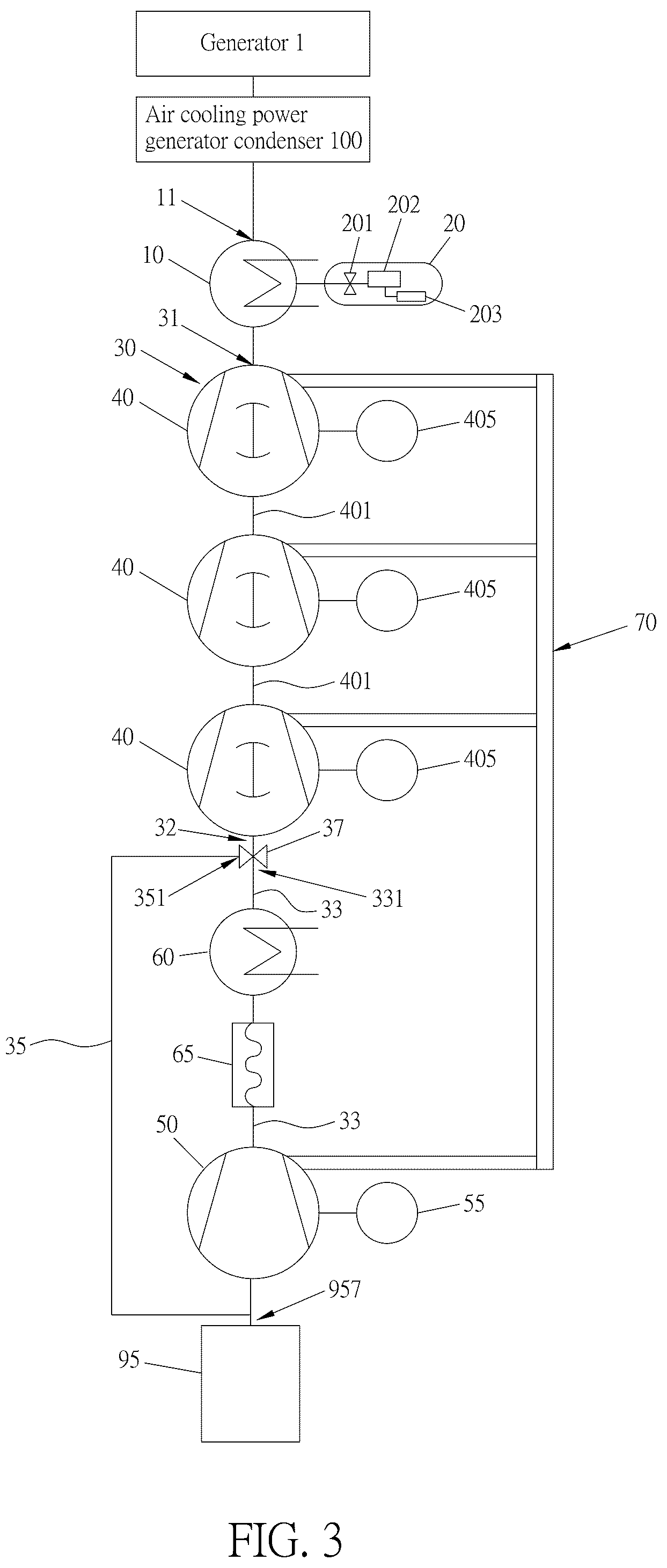 Patent US12320353 Figure 3 – Vacuum system having condenser and root vacuum pump set