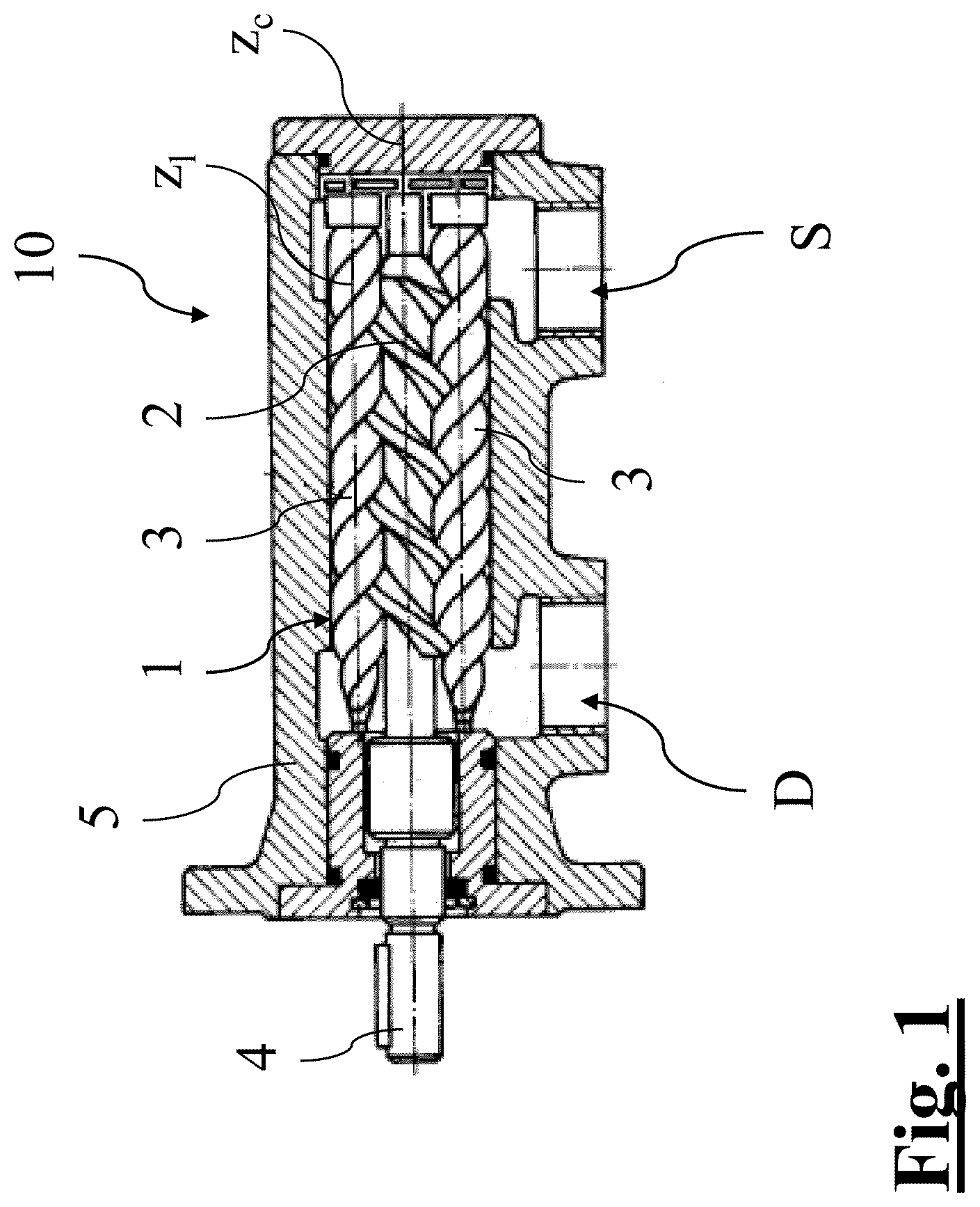 Patent US12320355 Figure 1 – Screw assembly for a triple screw pump and screw pump comprising said assembly